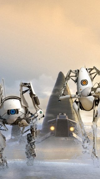 Atlas y P-body en Portal 2 Fondo de pantalla