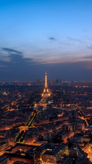Paisaje de Paris en la noche Fondo de pantalla