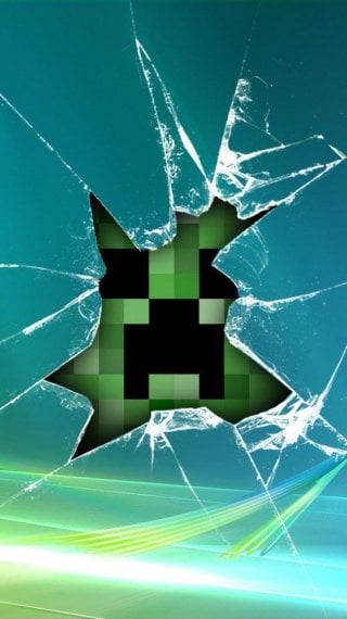 Minecraft in broken glass Wallpaper