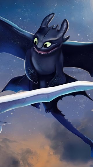Toothless and Light Fury Wallpaper