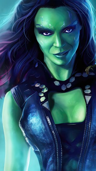 Gamora con Groot bebé de Guardianes de la Galaxia Fondo de pantalla