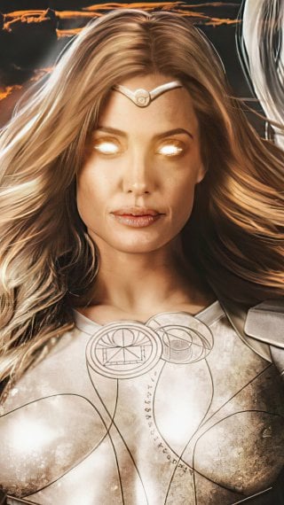 Angelina Jolie como Thena en Eternos Fondo de pantalla
