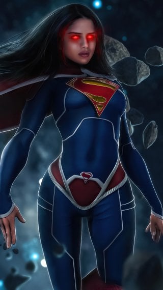 Sasha Calle Glowing Eyes as Supergirl Wallpaper
