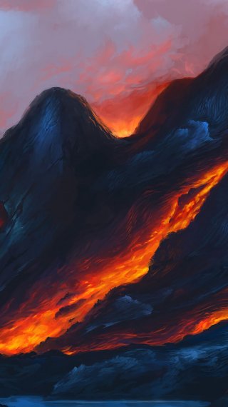 Volcano Lava Art Wallpaper