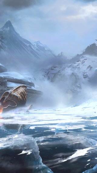 Paisaje de God of War Ragnarok Fondo de pantalla