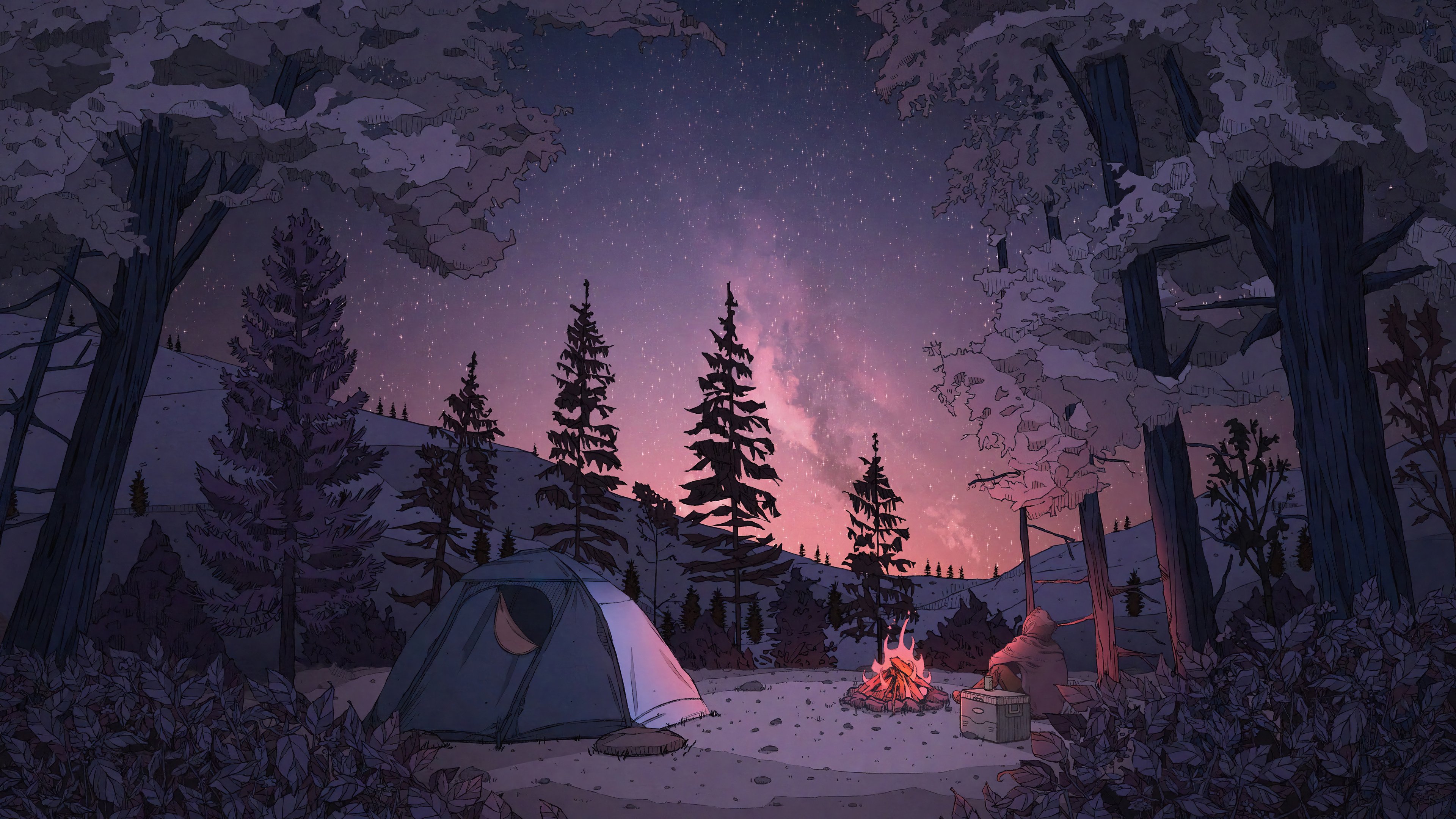 Wallpaper Camping in the forest