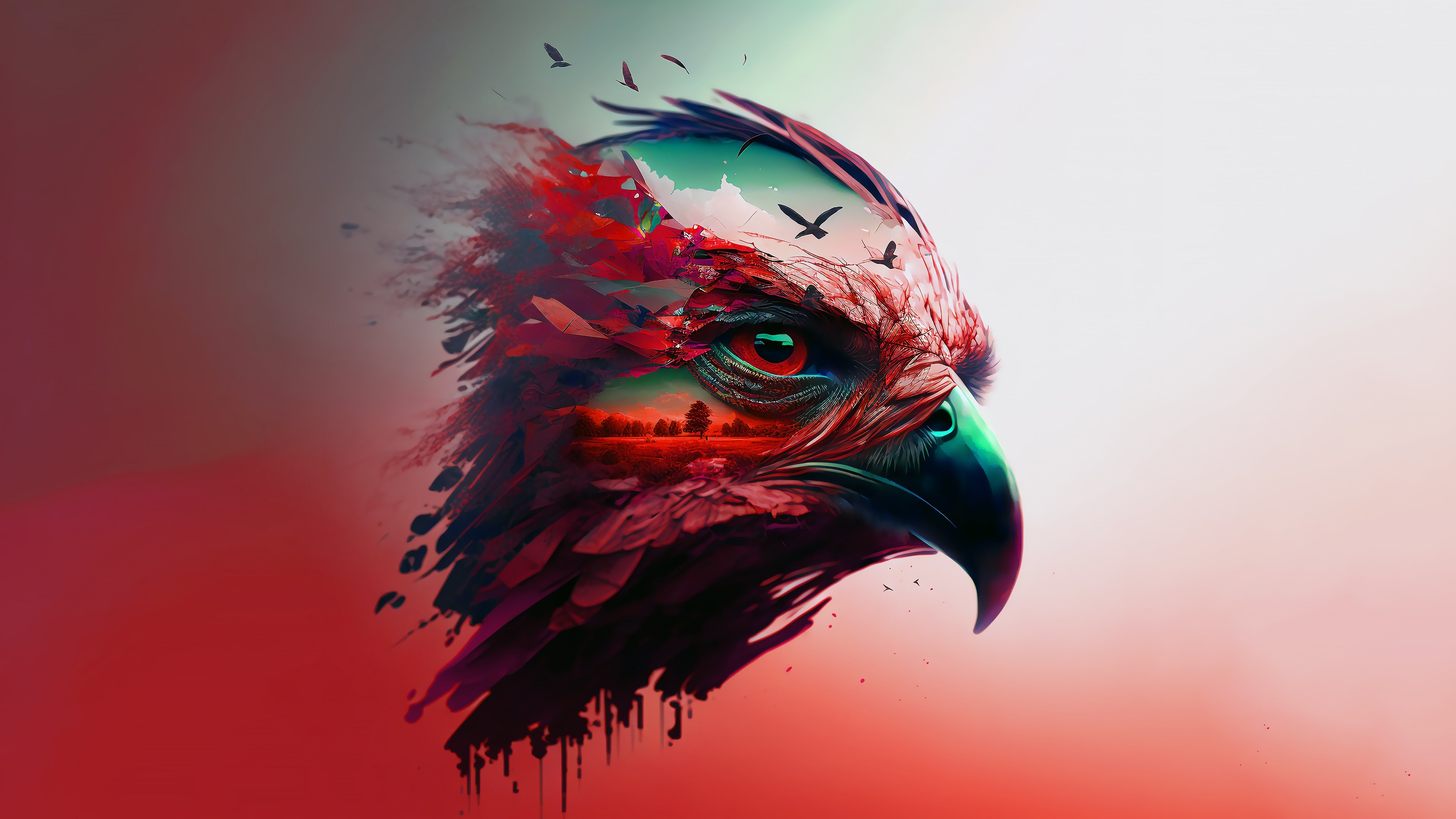 Eagle with landscape Wallpaper 4k Ultra HD ID:11399