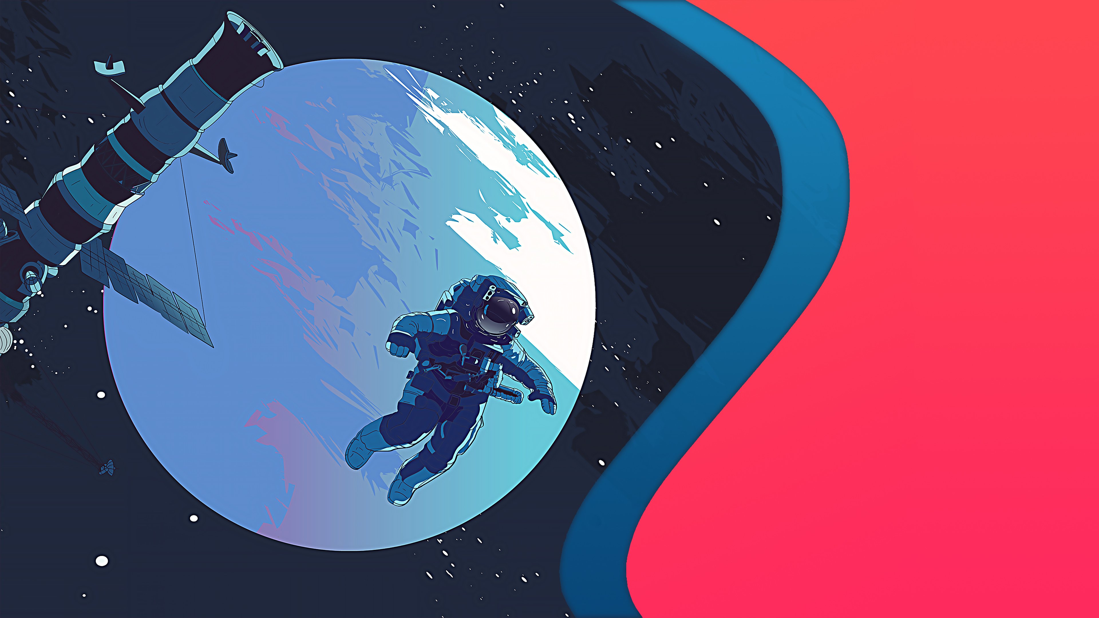 Fondos de pantalla Astronauta en la luna Arte Digital