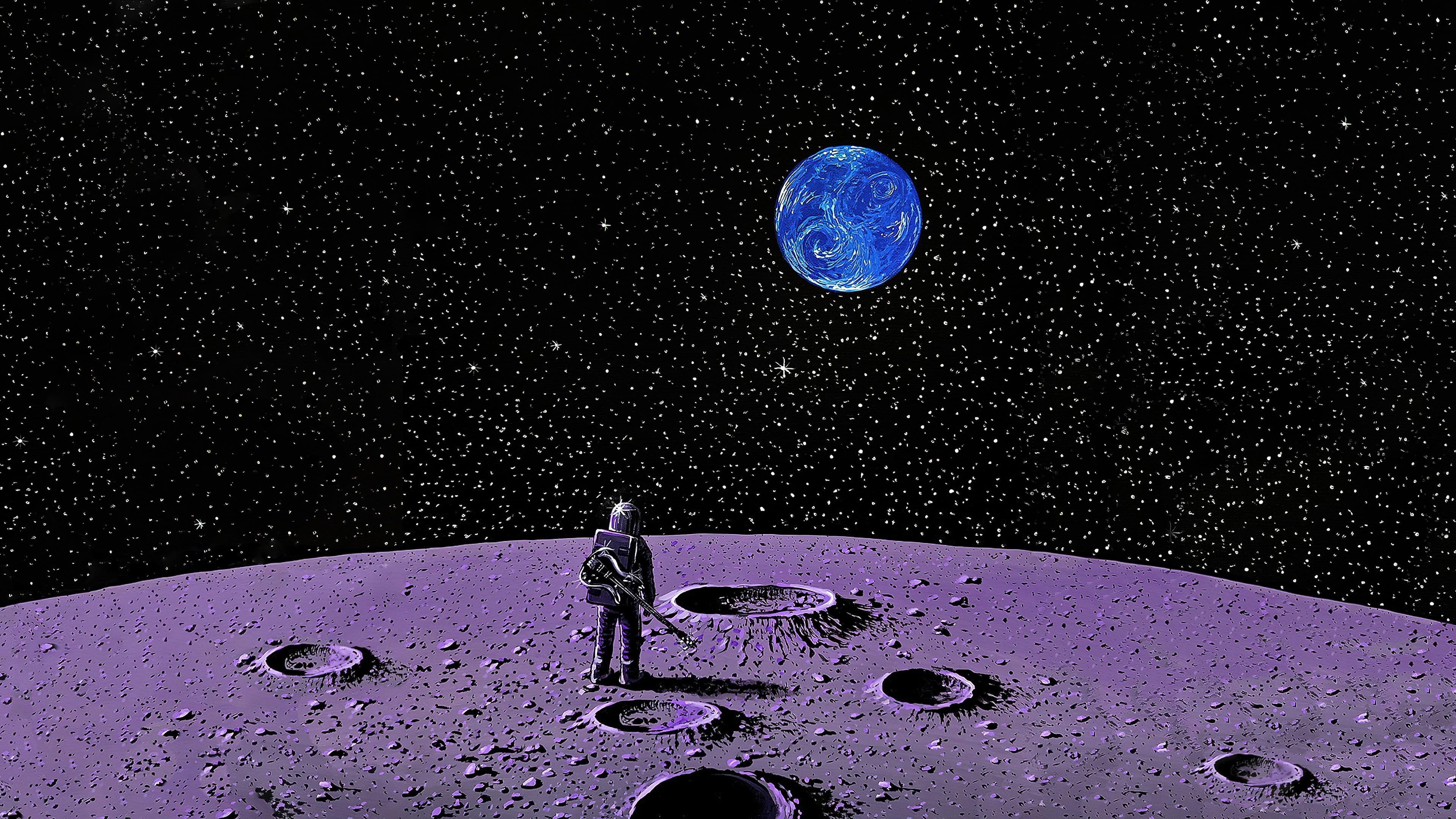 Wallpaper Astronaut in another planet