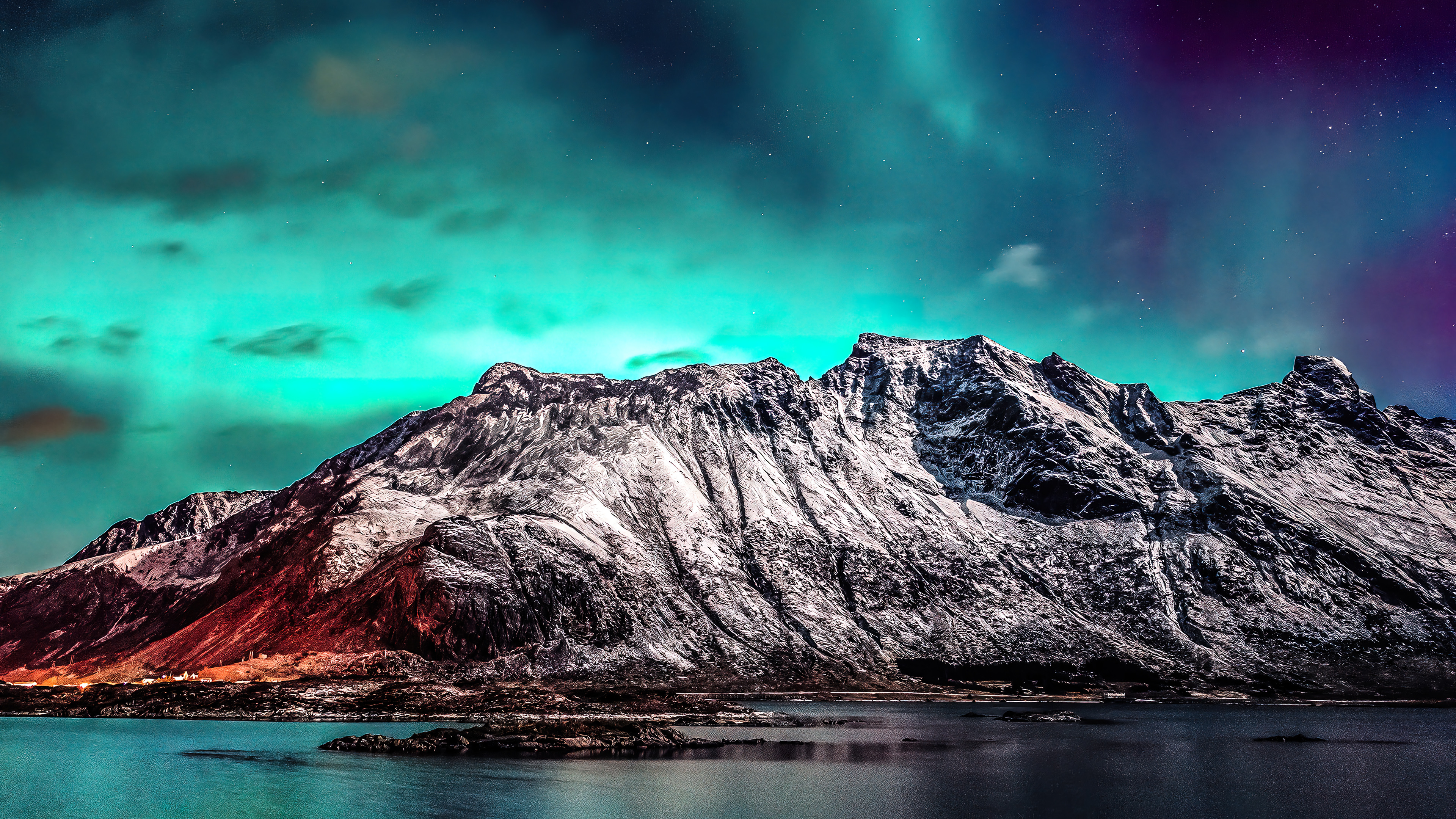 Northern Lights Wallpaper 4K Aurora Borealis Norway Alone 8669