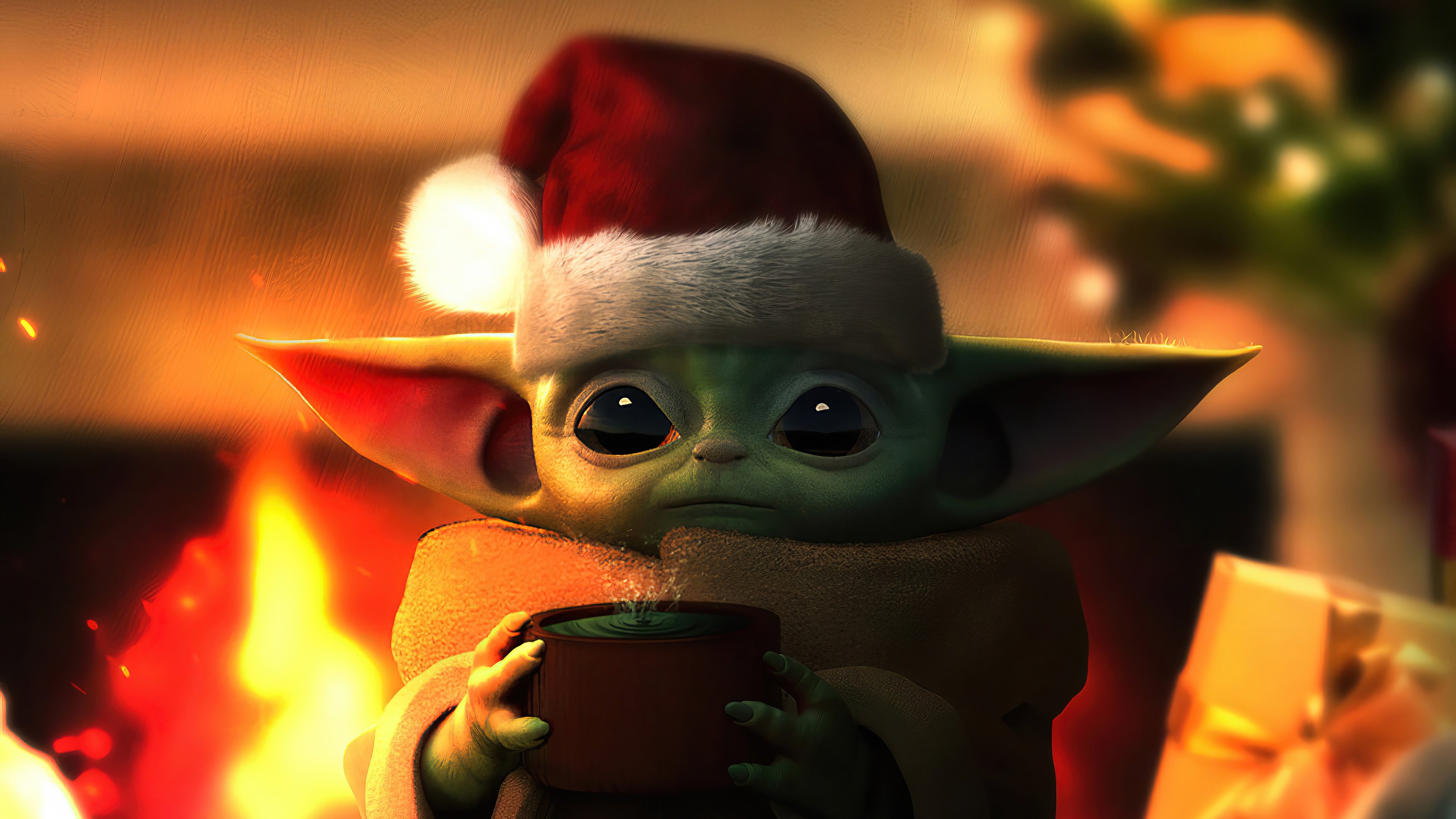 Fondos de pantalla Baby Yoda Navideño Star Wars