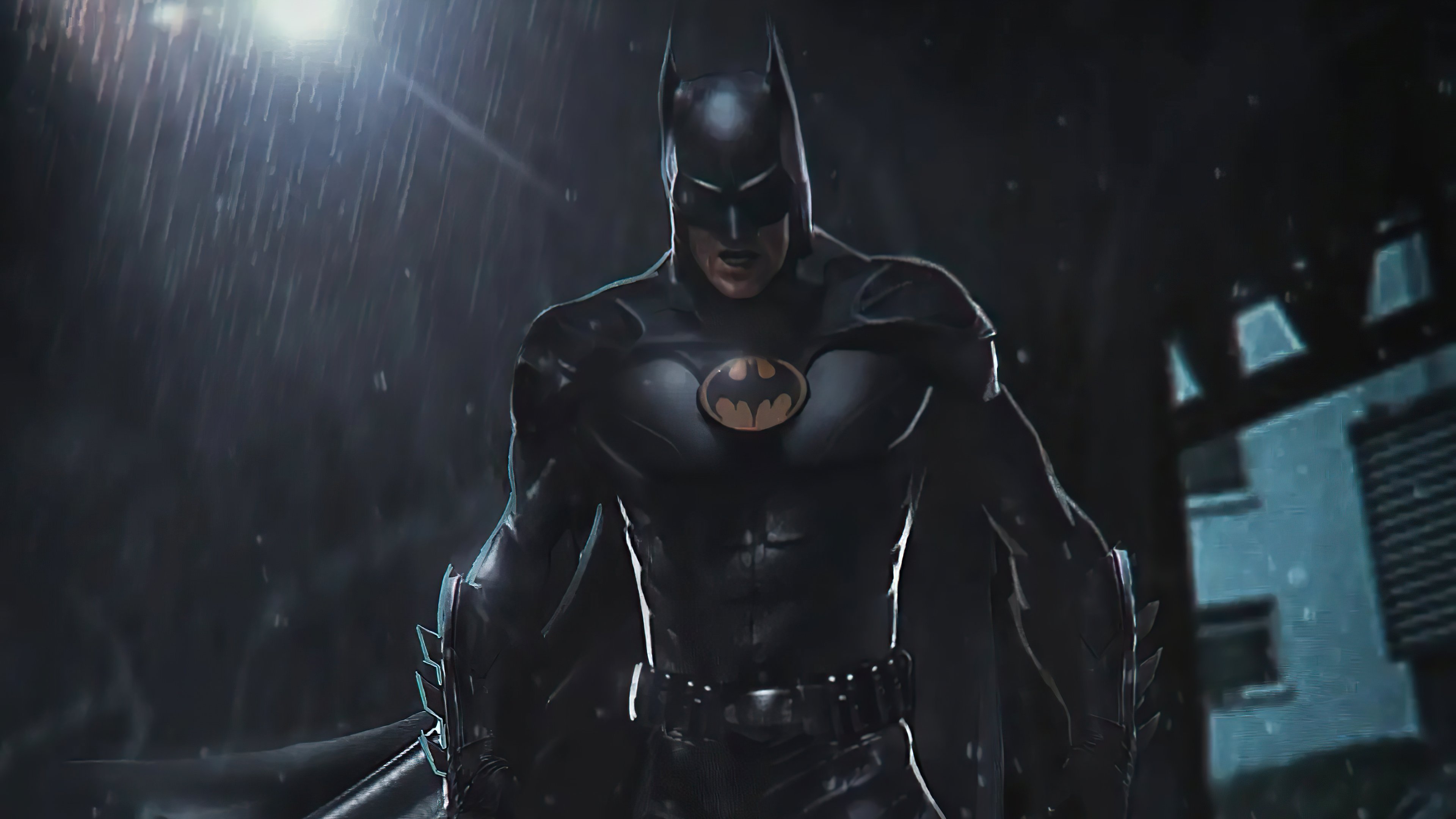 Wallpaper Batman in the rain