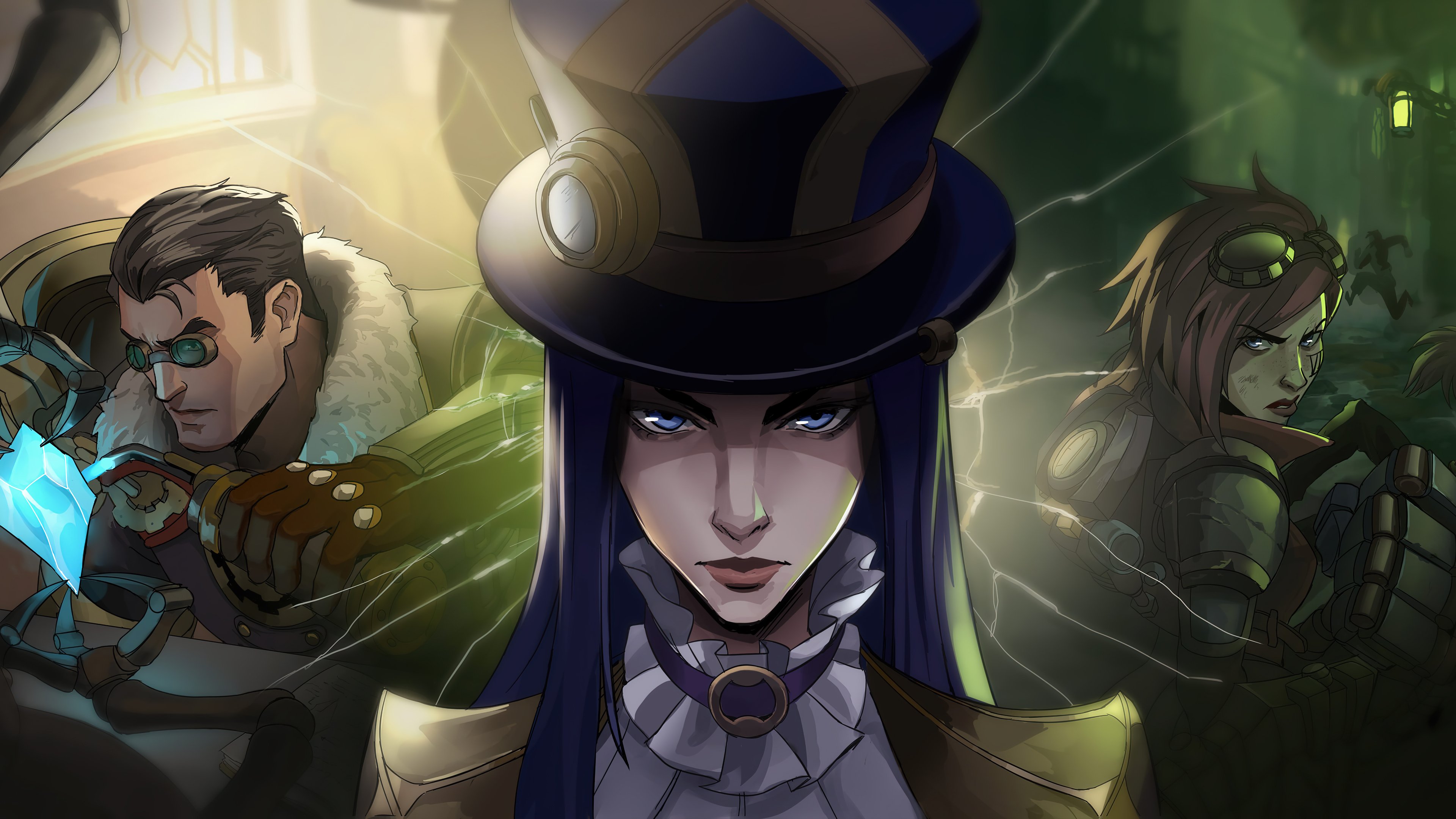 Wallpaper Caitlyn, Jayce and Vi in Arcane League of Legends