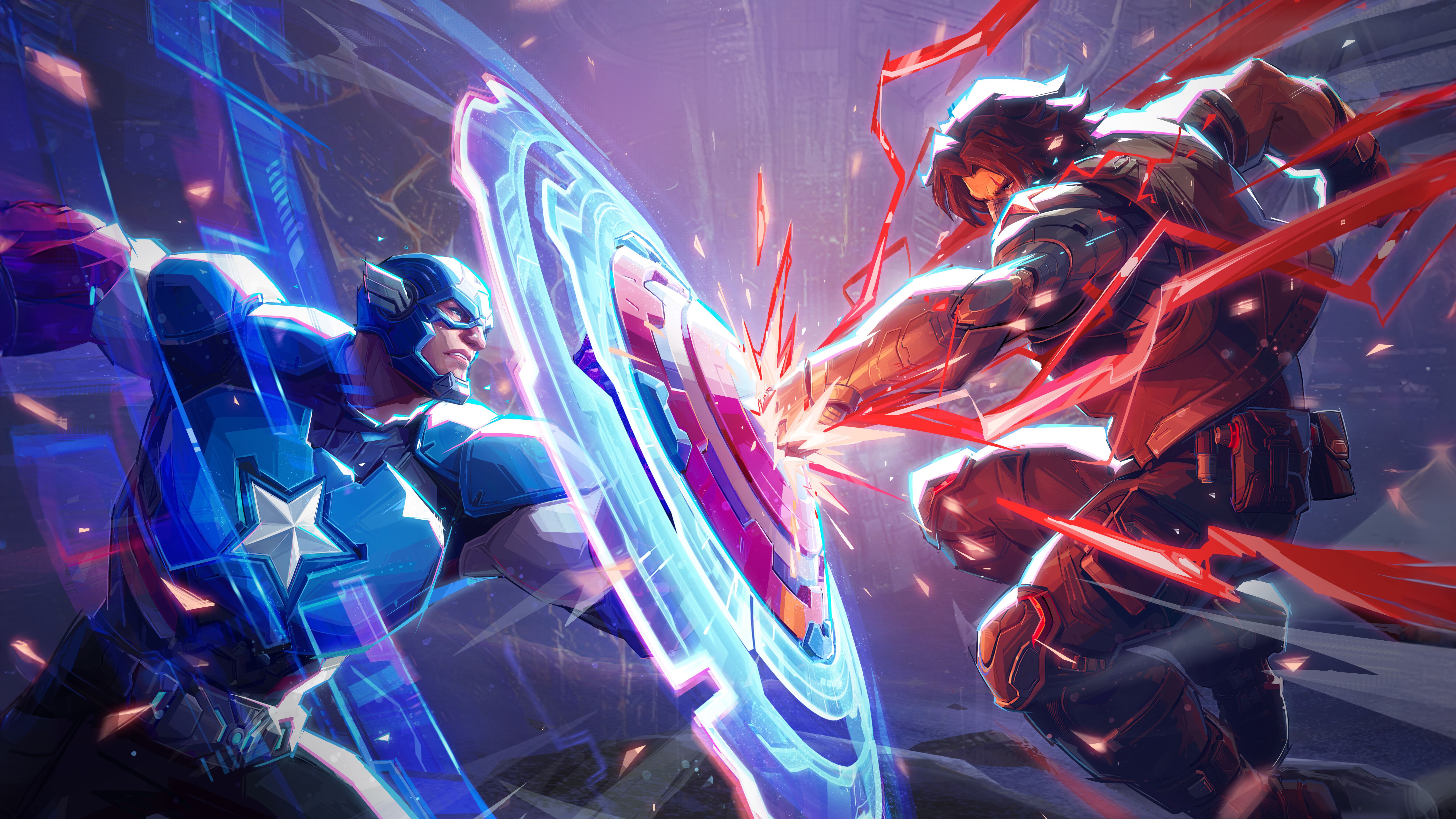 Fondos de pantalla Captain America vs Winter Solider in Marvel Rivals