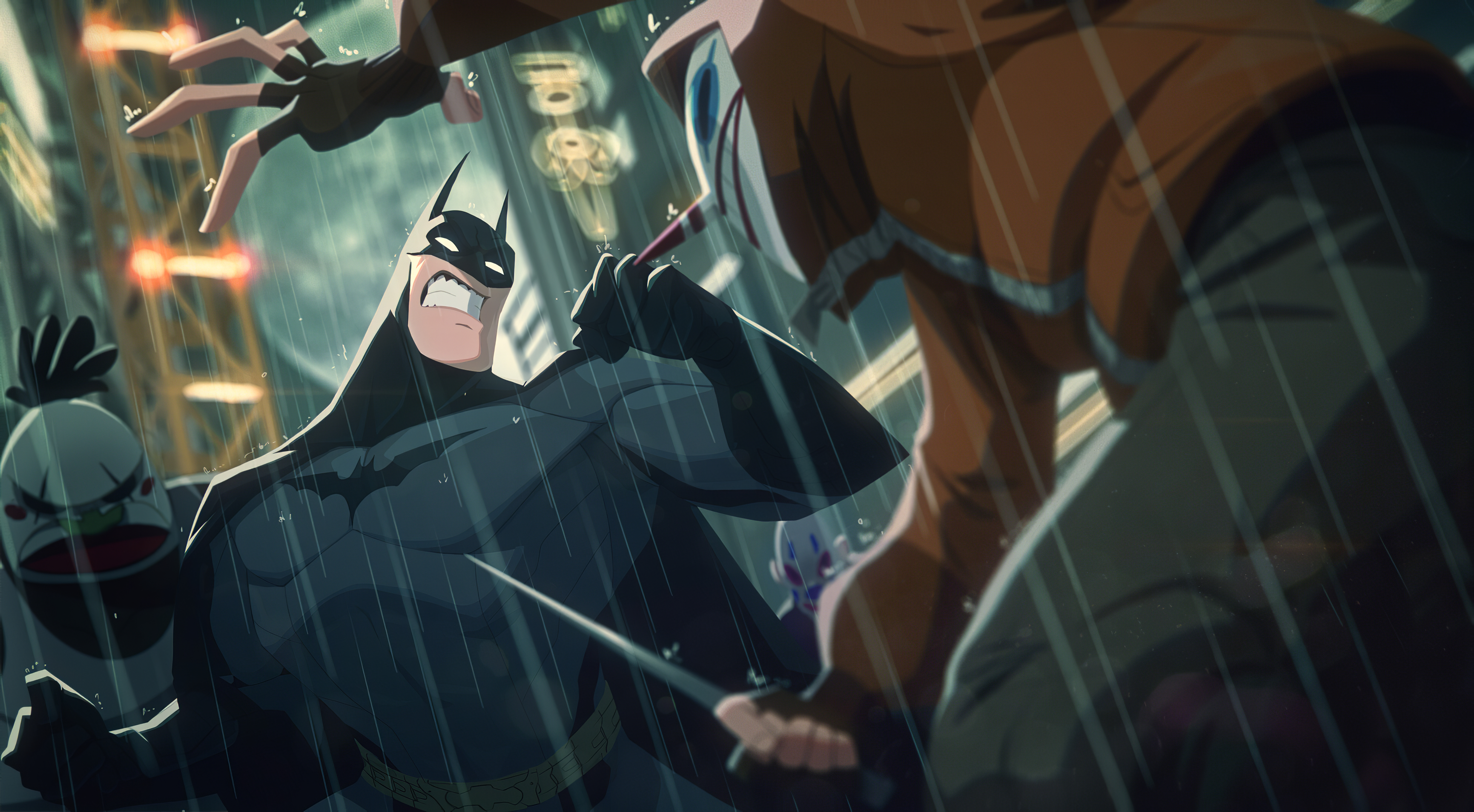 Fondos de pantalla Caricatura de Batman peleando