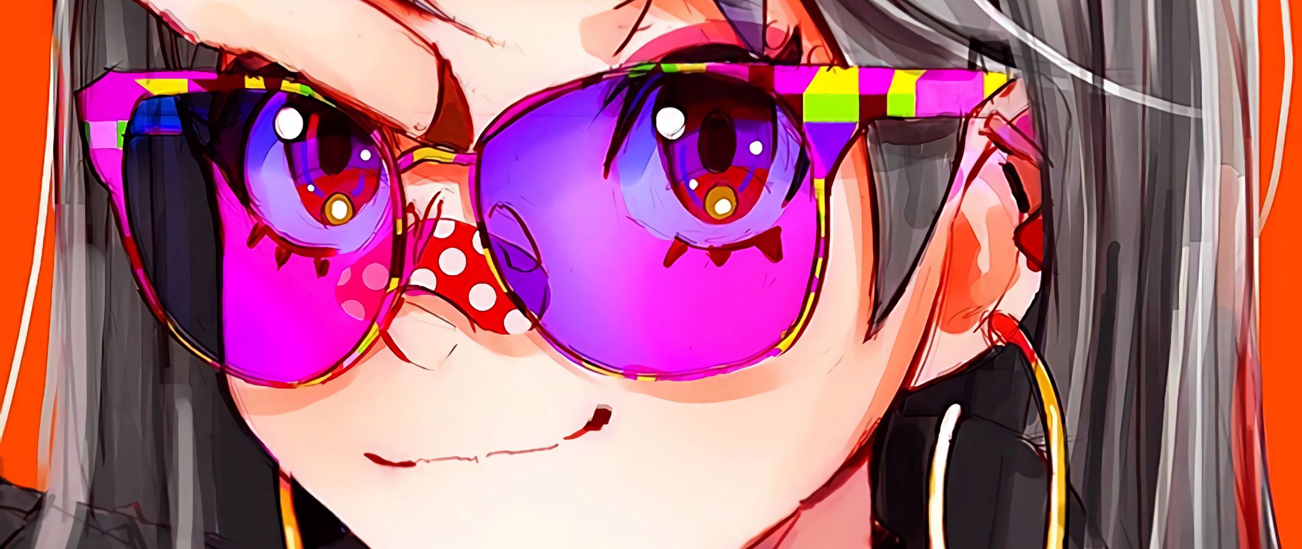 Wallpaper Anime girl with glasses