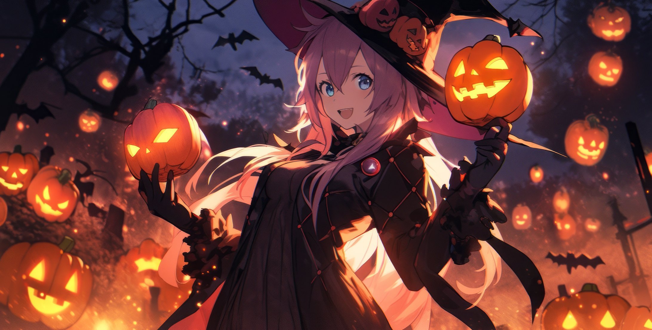 Fondos de pantalla Anime Girl In Halloween Costume