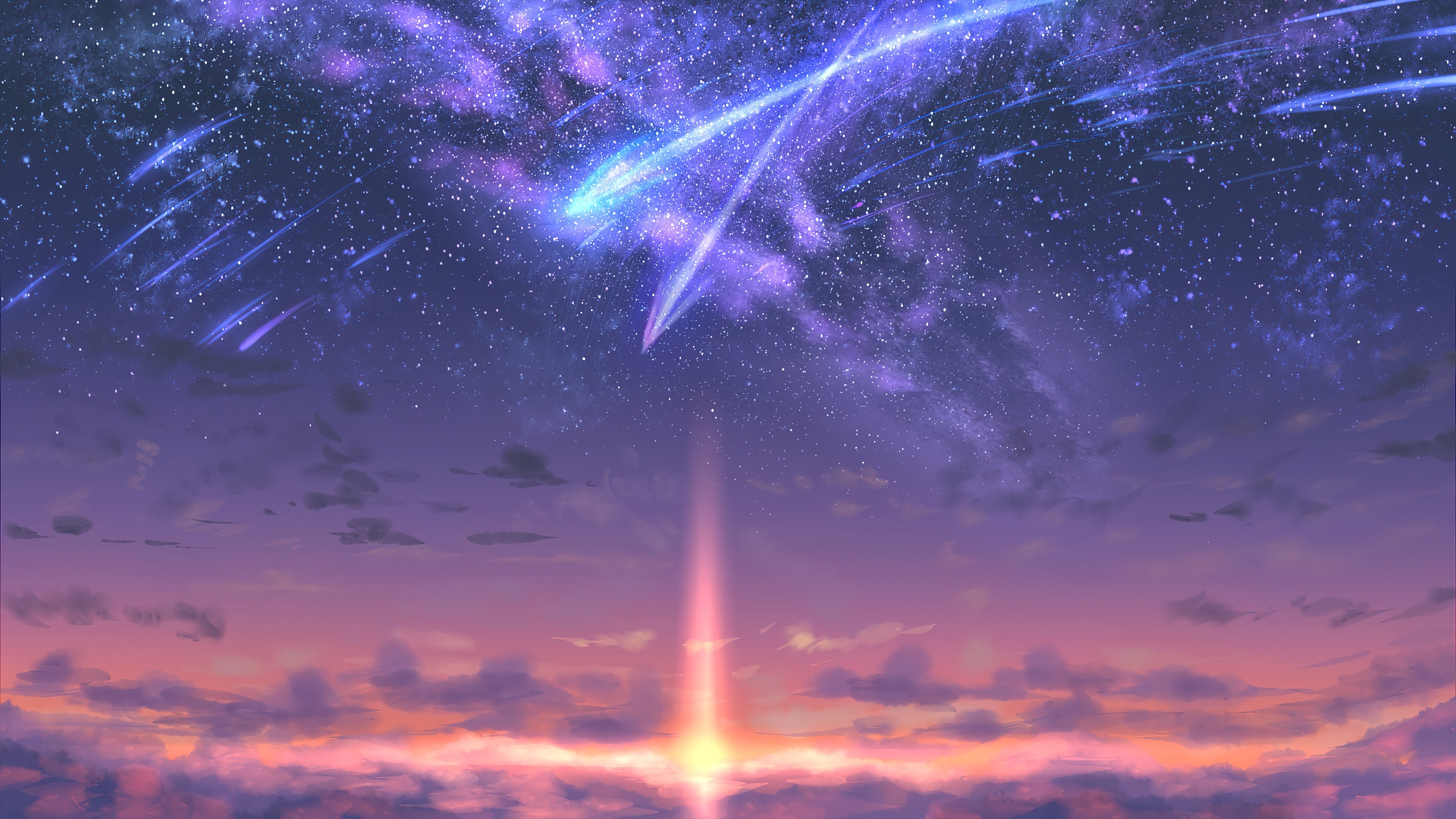 Cometas en el cielo Estilo anime Fondo de pantalla 4k Ultra HD ID:9915