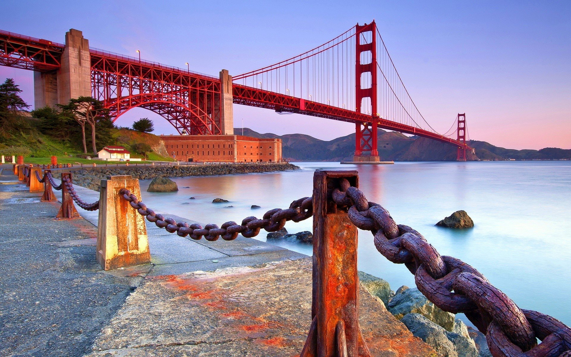 Fondos de pantalla Costa en el punte Golden Gate