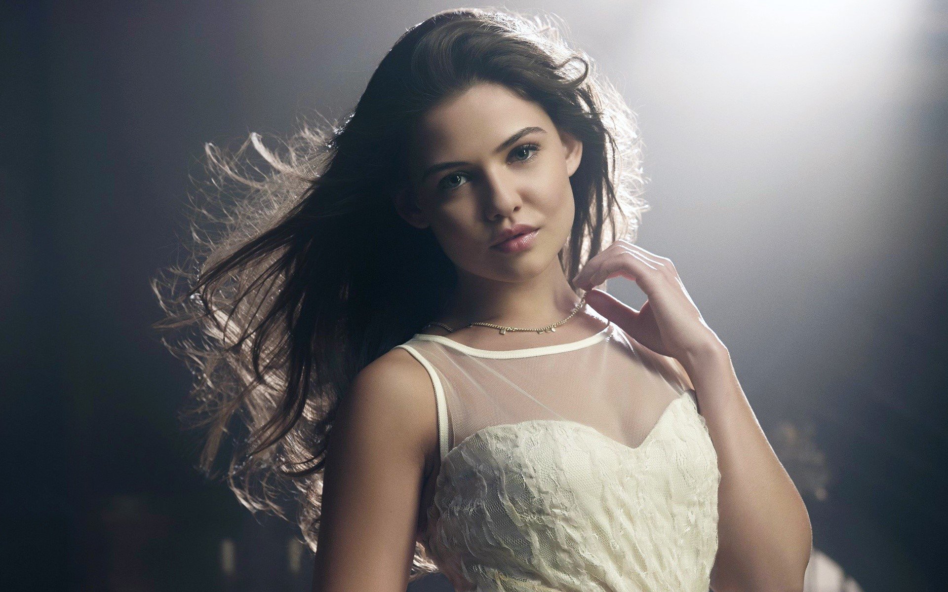 Wallpaper Danielle Campbell in a white dress