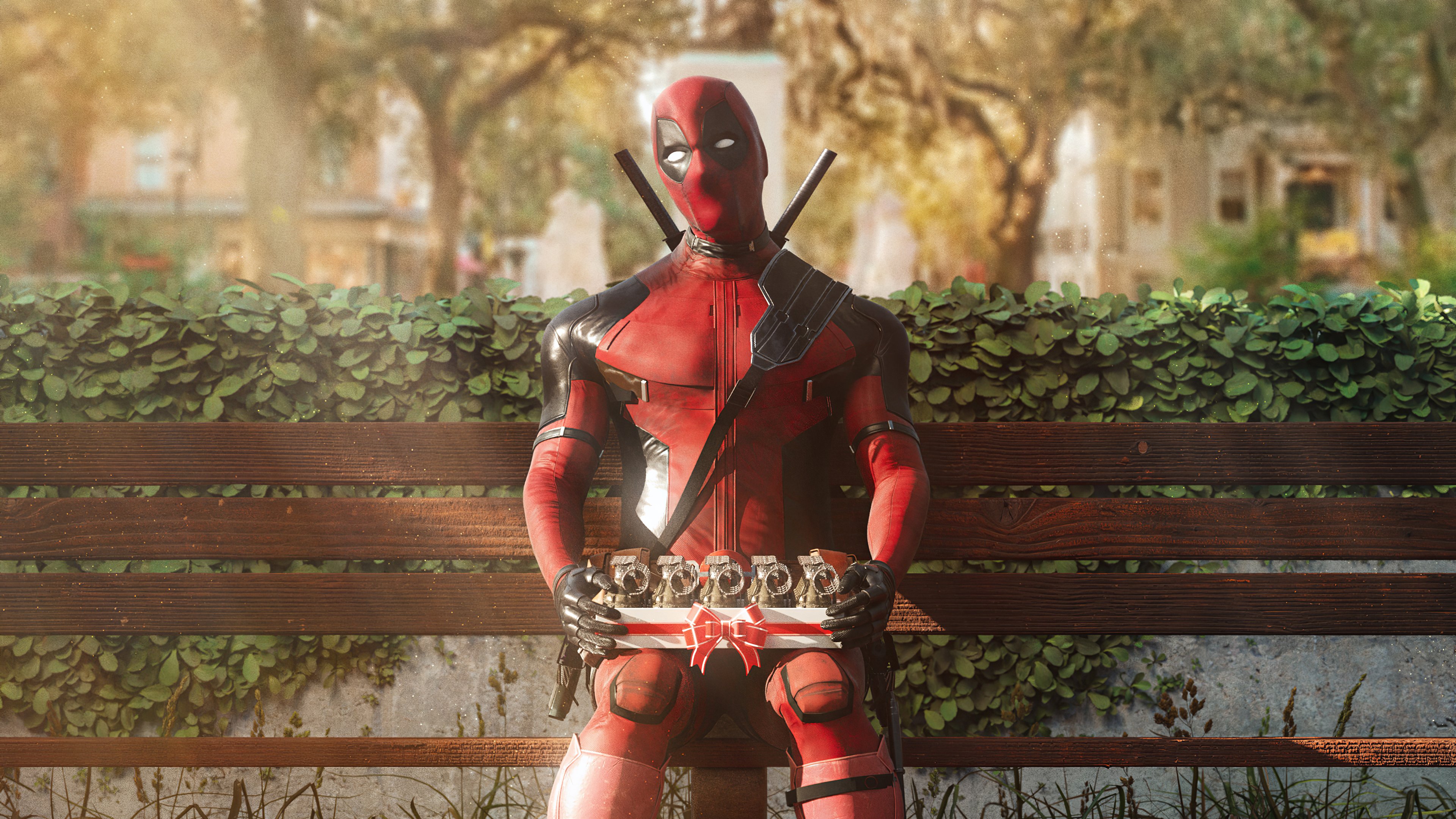 Wallpaper Deadpool with gift
