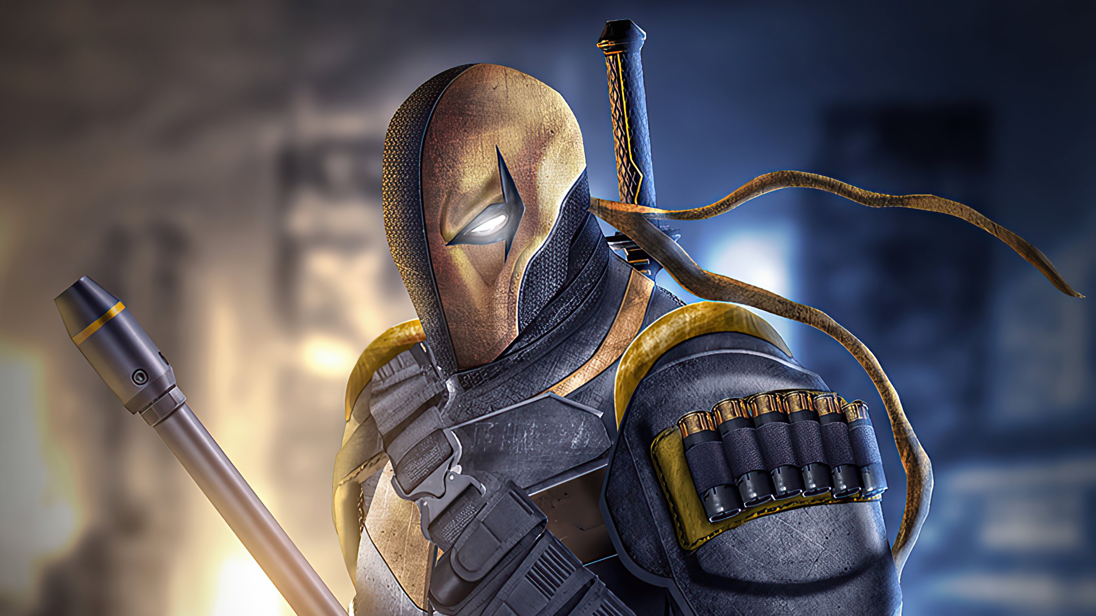 Wallpaper Deathstroke with weapons