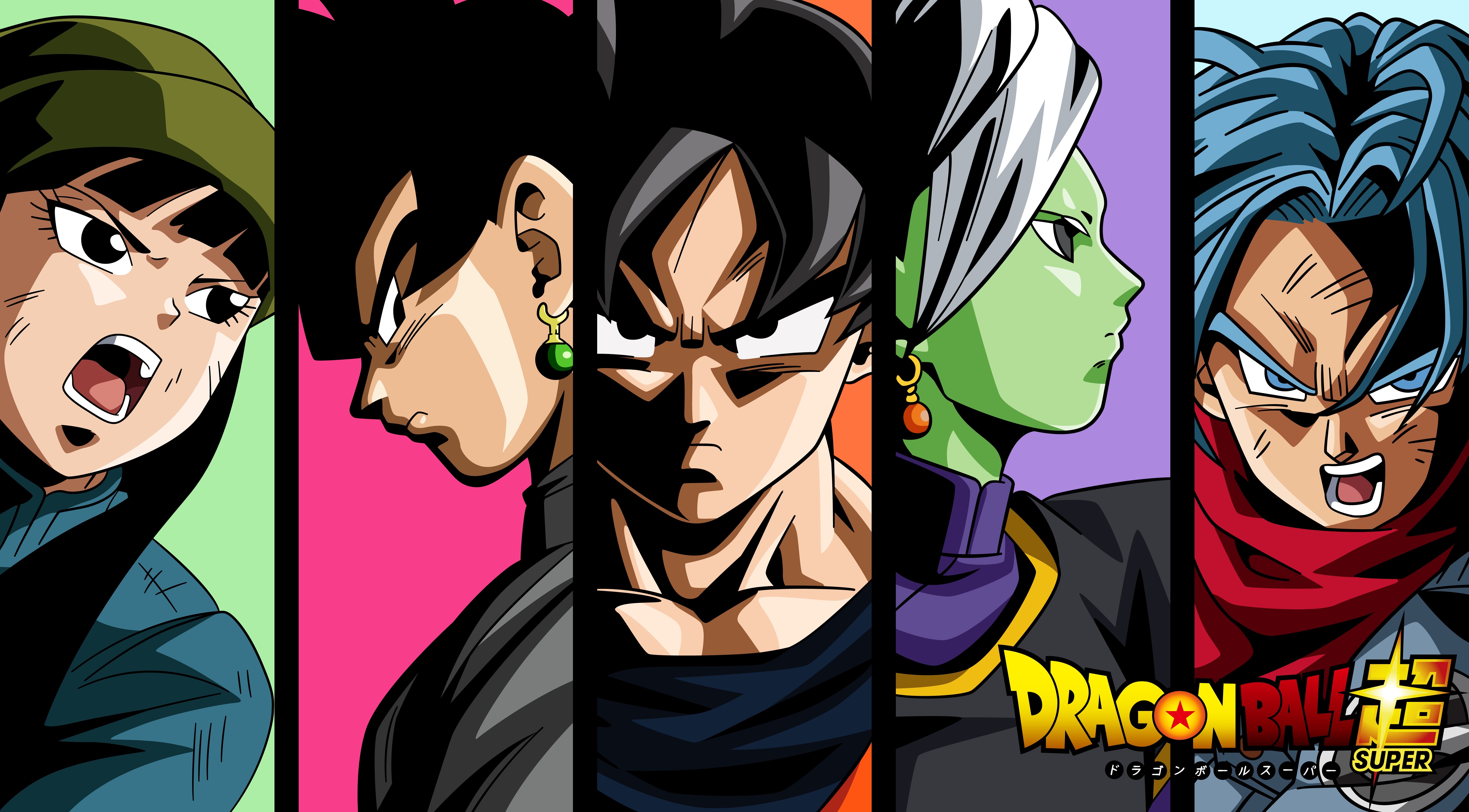 Fondos de pantalla Anime Dragon Ball Super, Mai, Black Goku, Goku, Zamasu y Future Trunks Saga