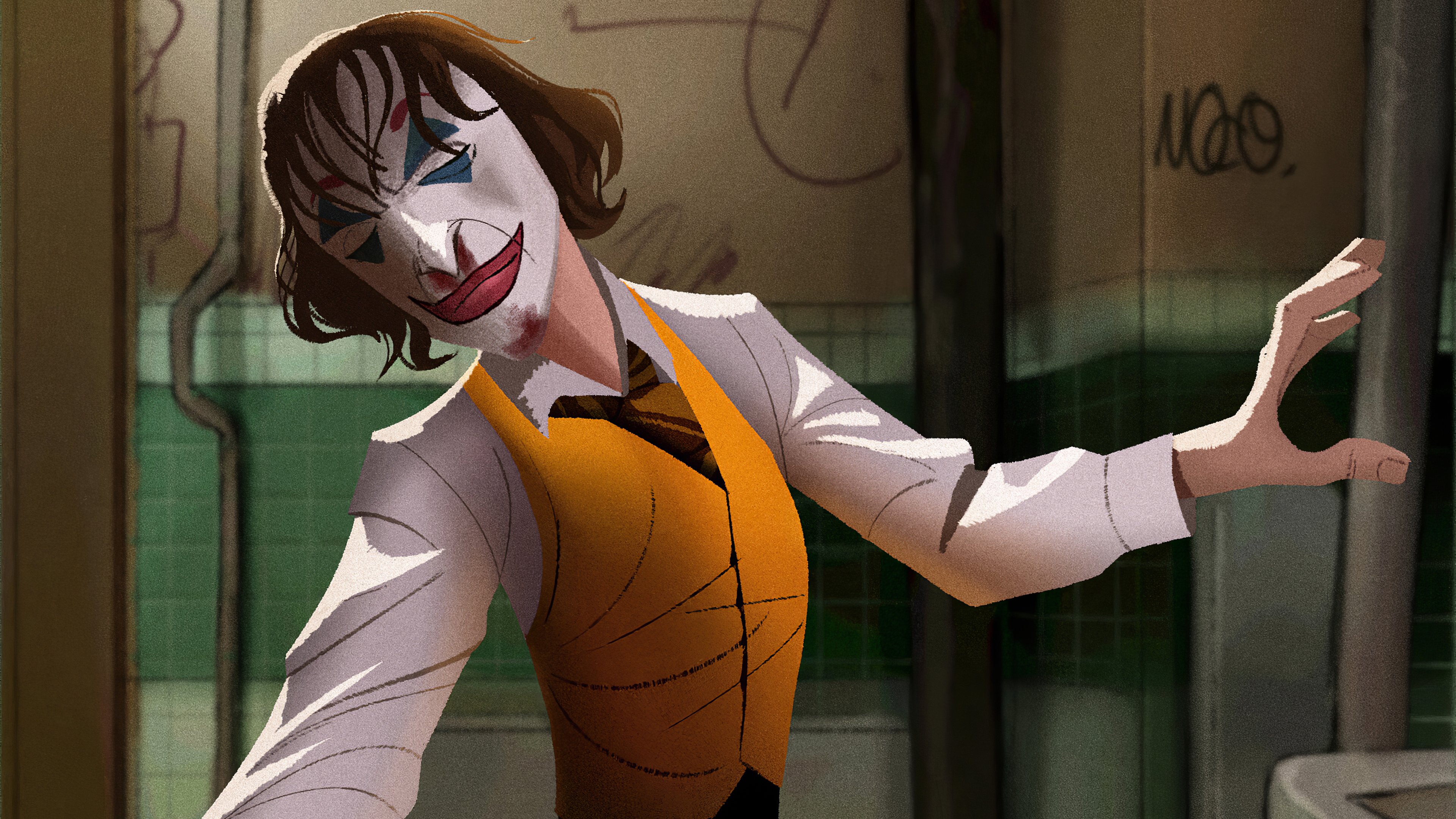 Wallpaper Joker dancing Fanart