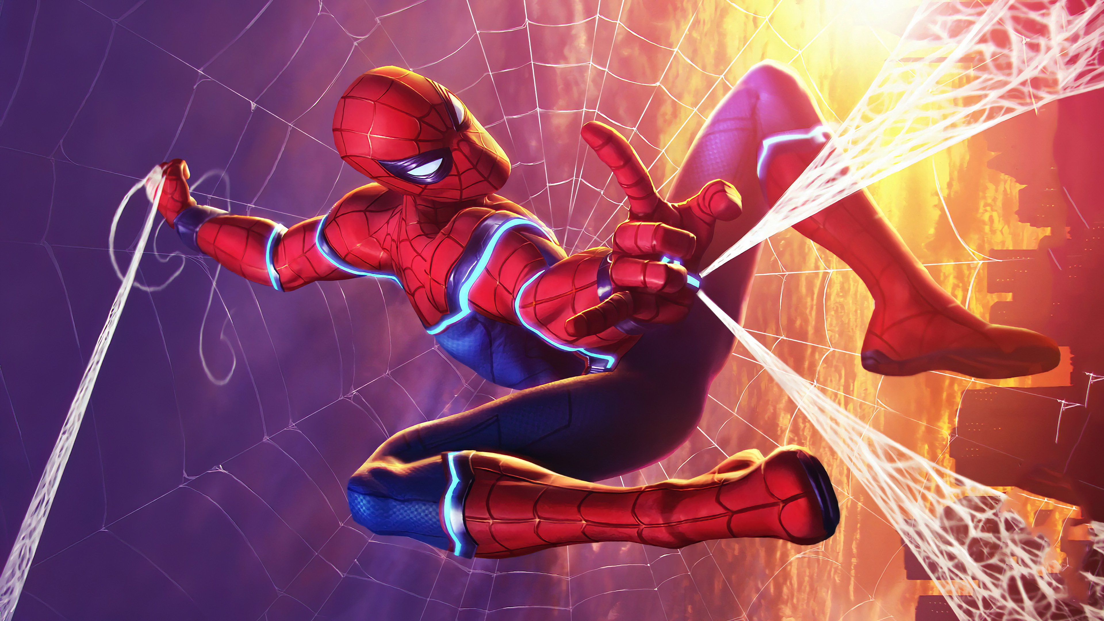 Wallpaper Spiderman shooting web