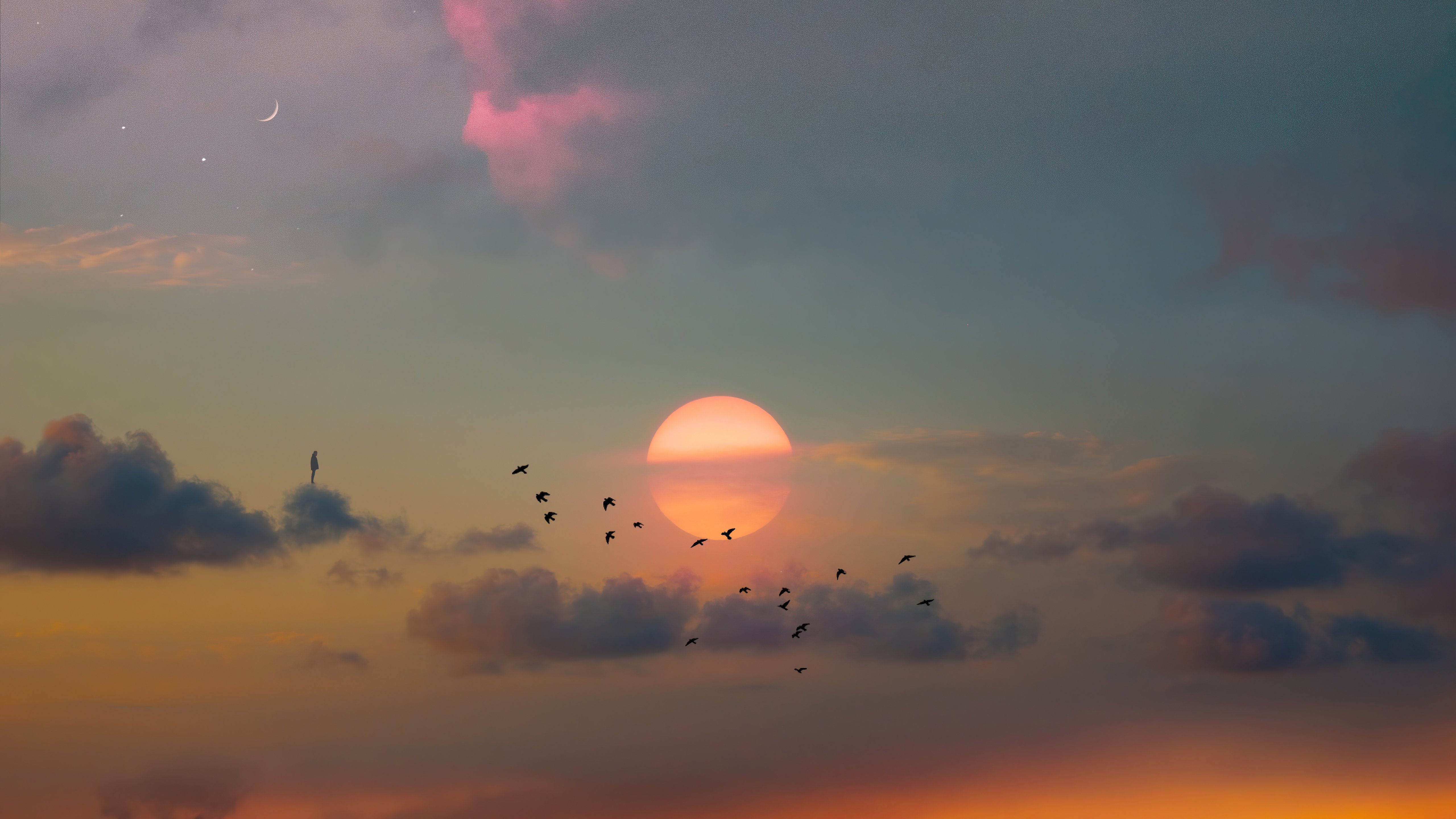 Fondos de pantalla Sun at sunrise between the clouds