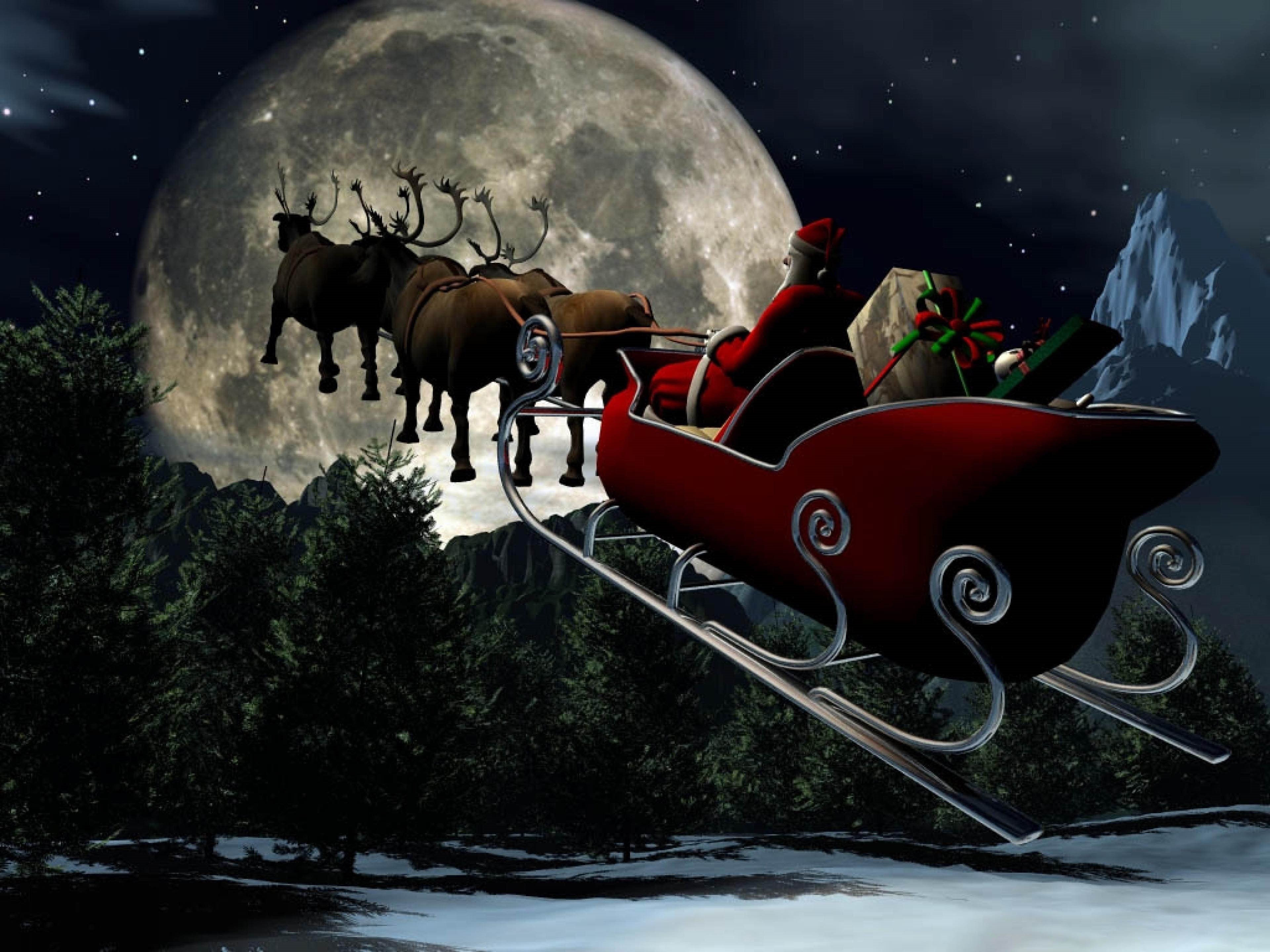 Wallpaper Santa's sleigh