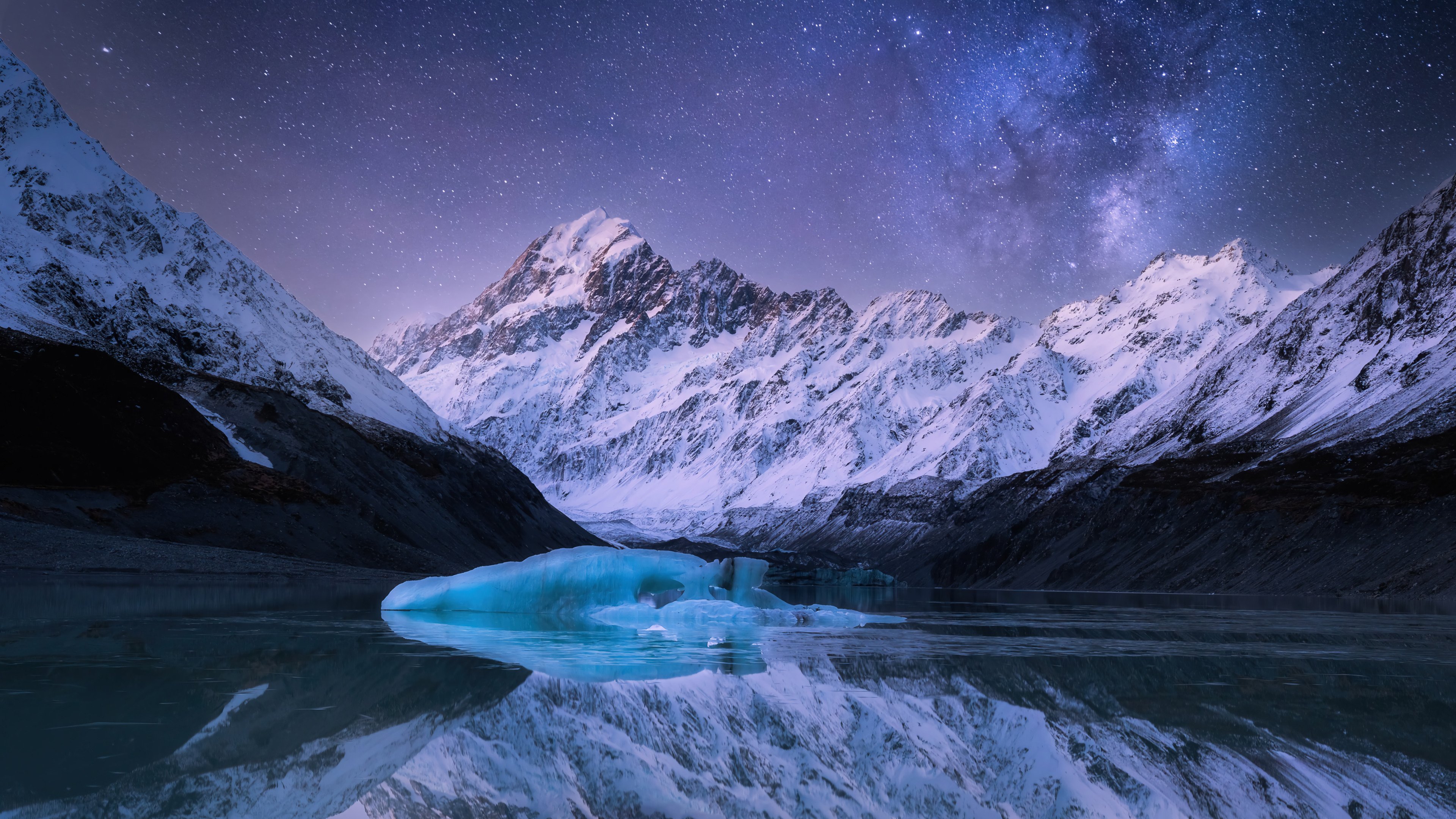 Wallpaper Stars over mountains in New Zeland