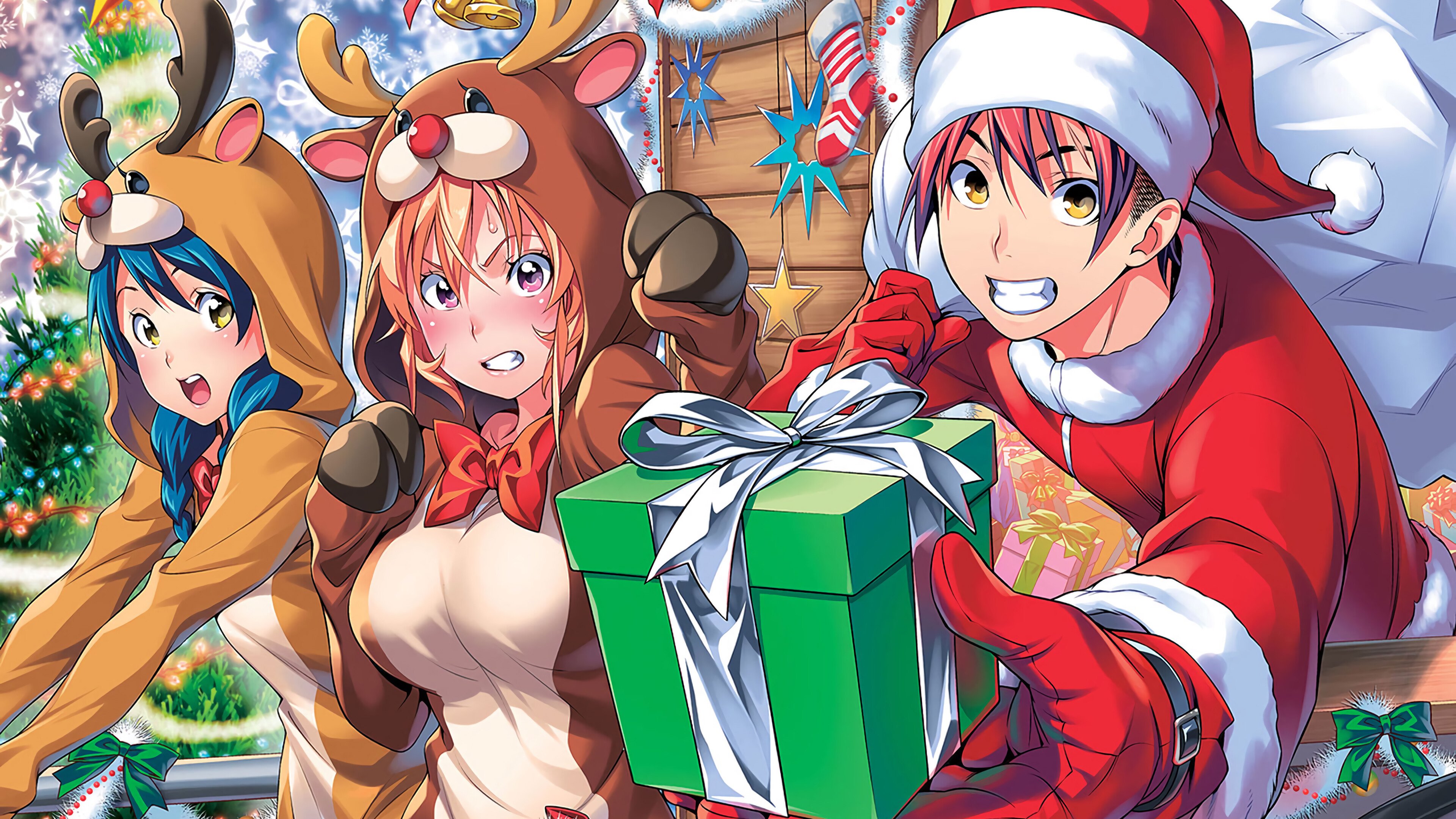 Fondos de pantalla Anime Food Wars! Shokugeki no Soma en Navidad