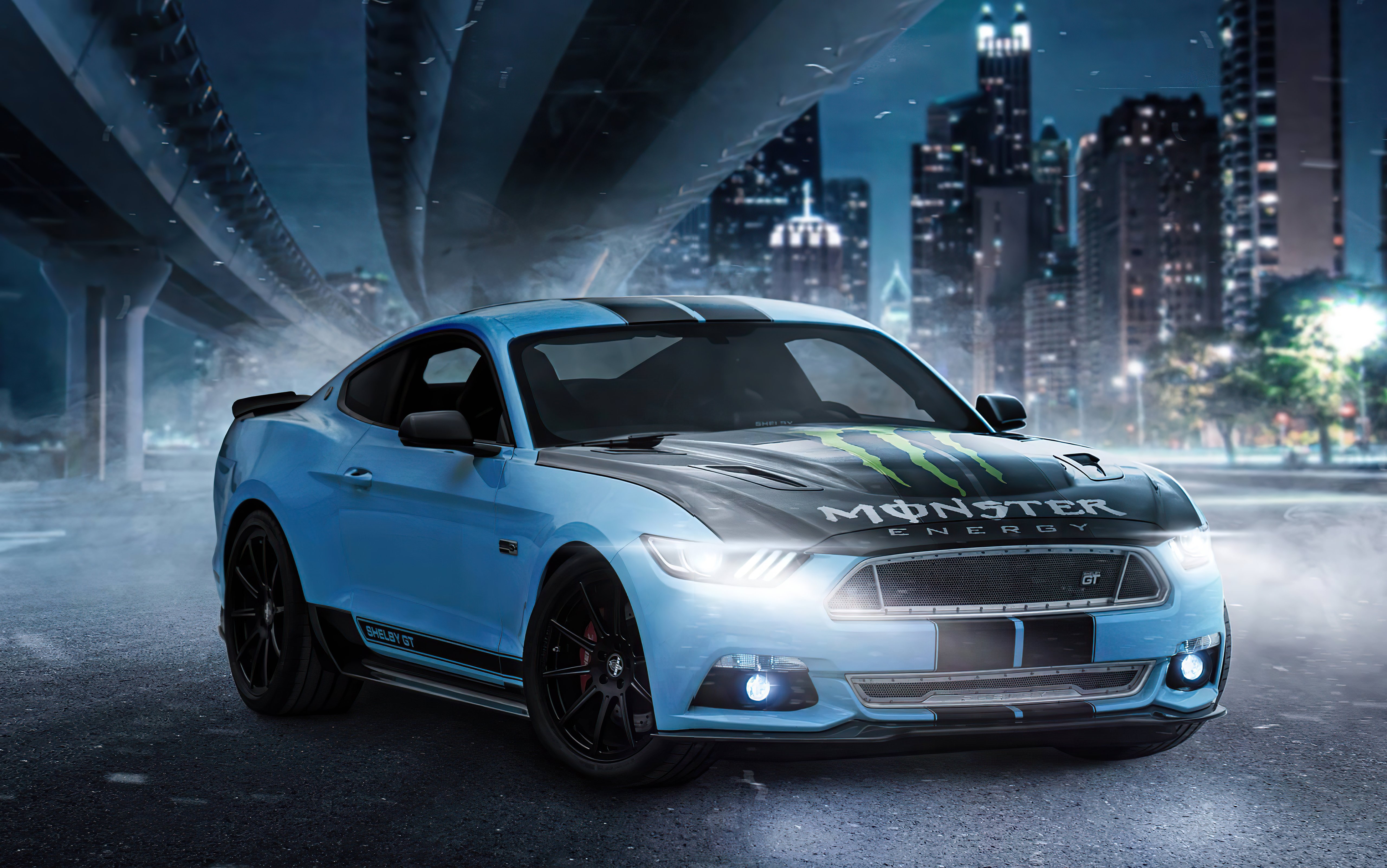 Fondos de pantalla Ford Mustang Skyblue on city