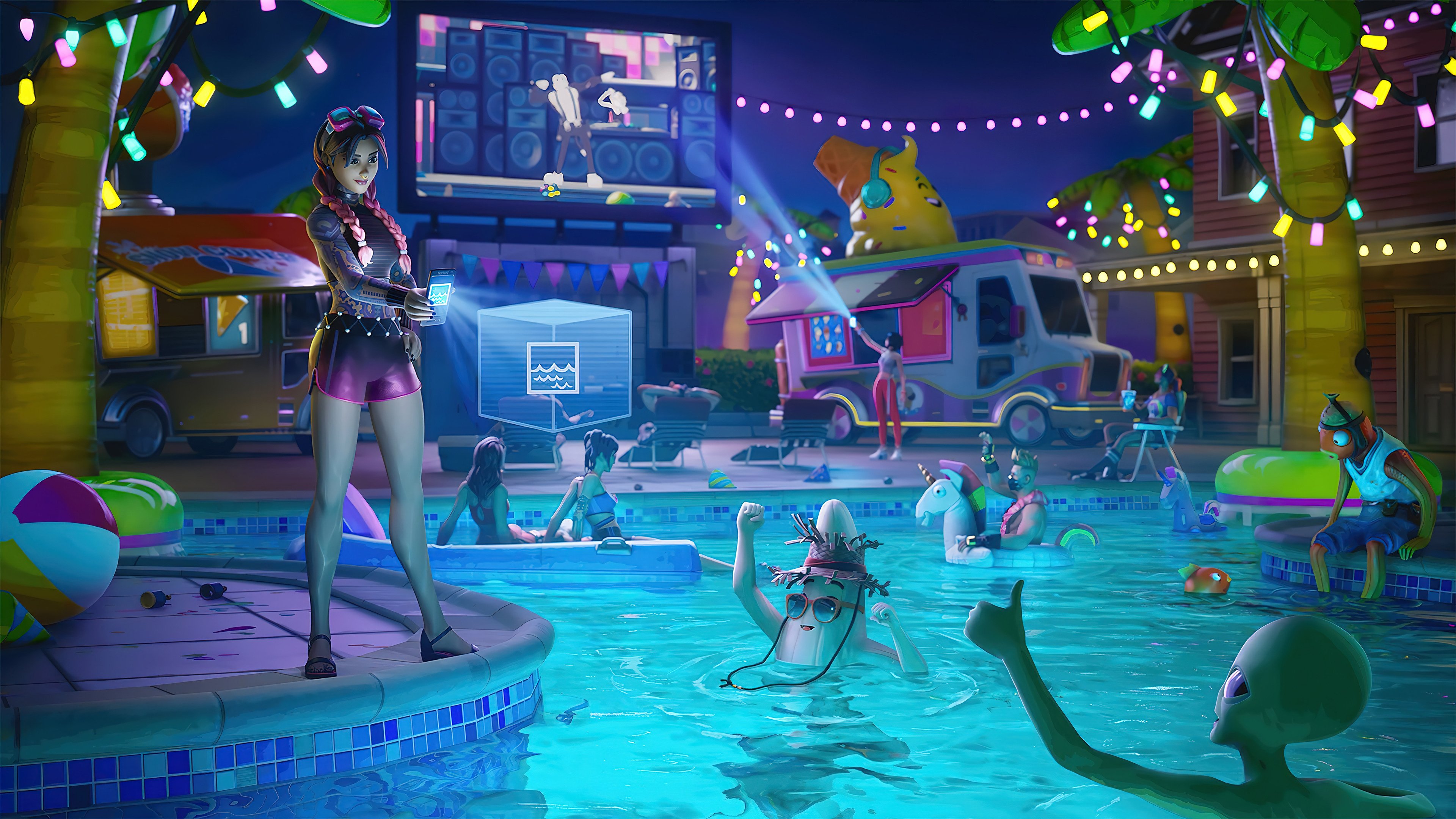 Fortnite Summer Pool Party Wallpaper 4k Ultra HD ID:10171