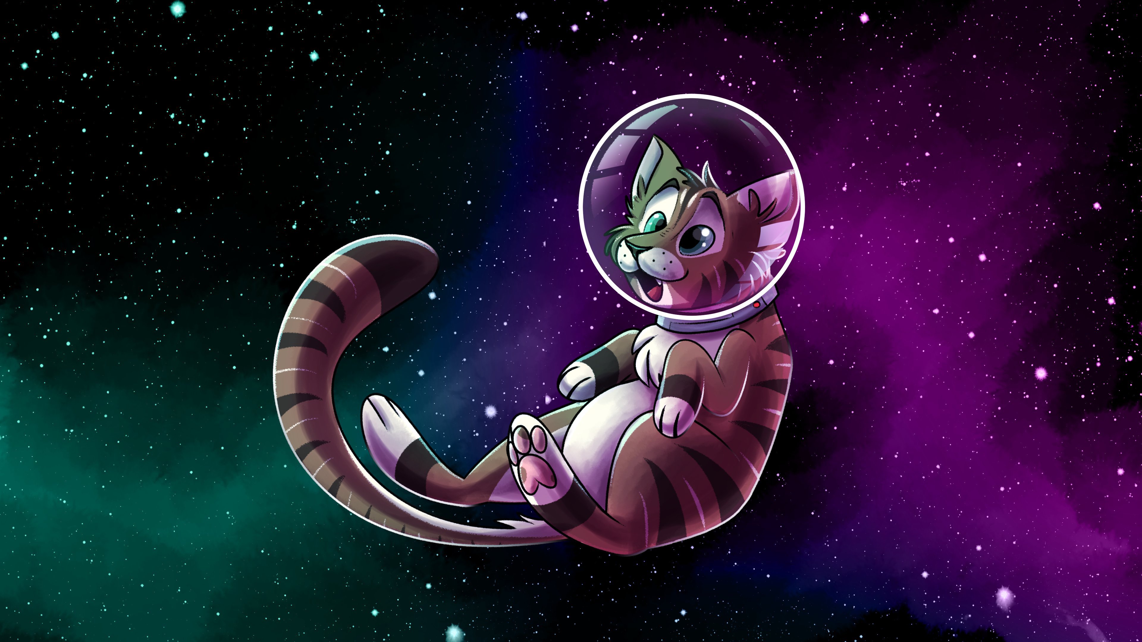 Wallpaper Catstronaut in space