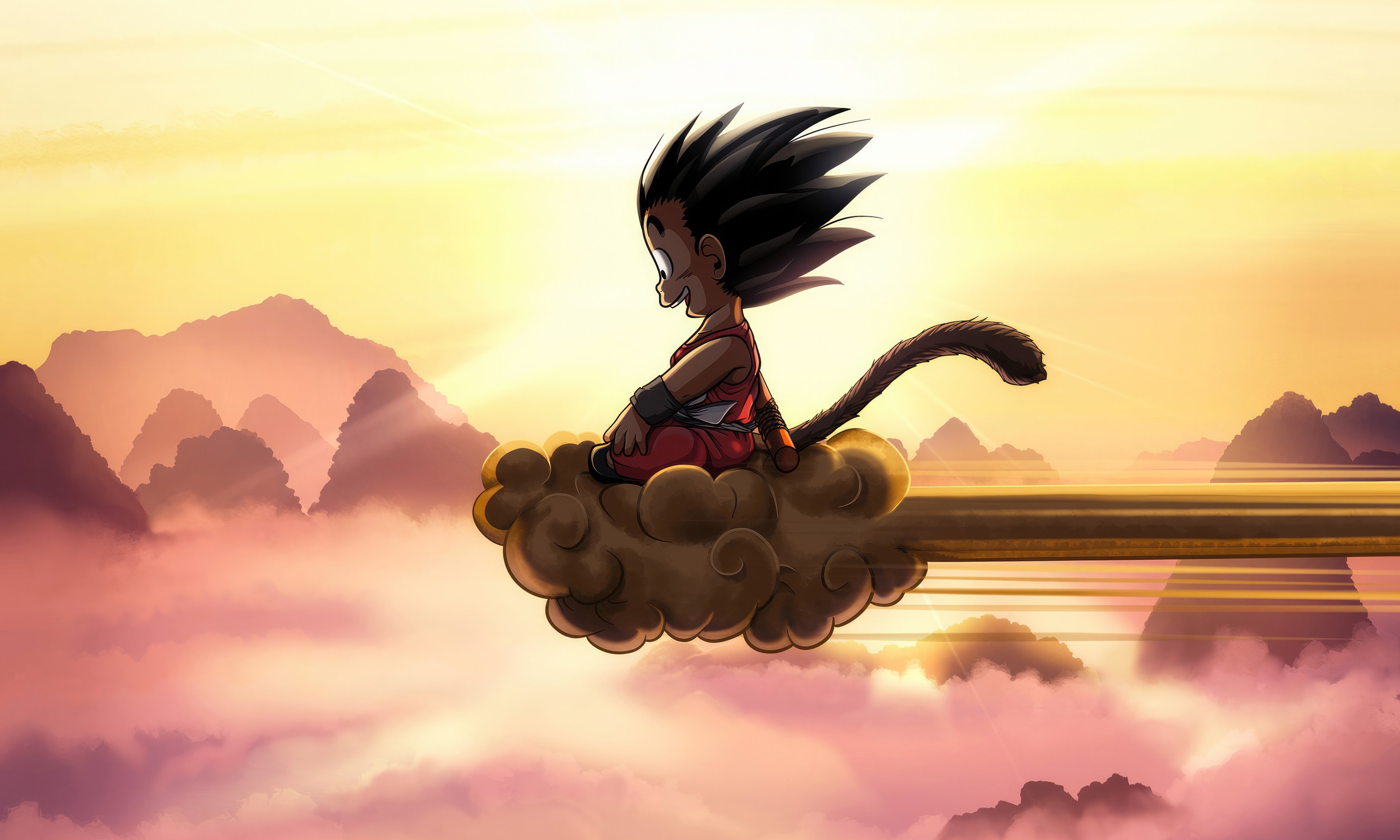 Fondos de pantalla Goku and Flying Nimbus Dragon ball