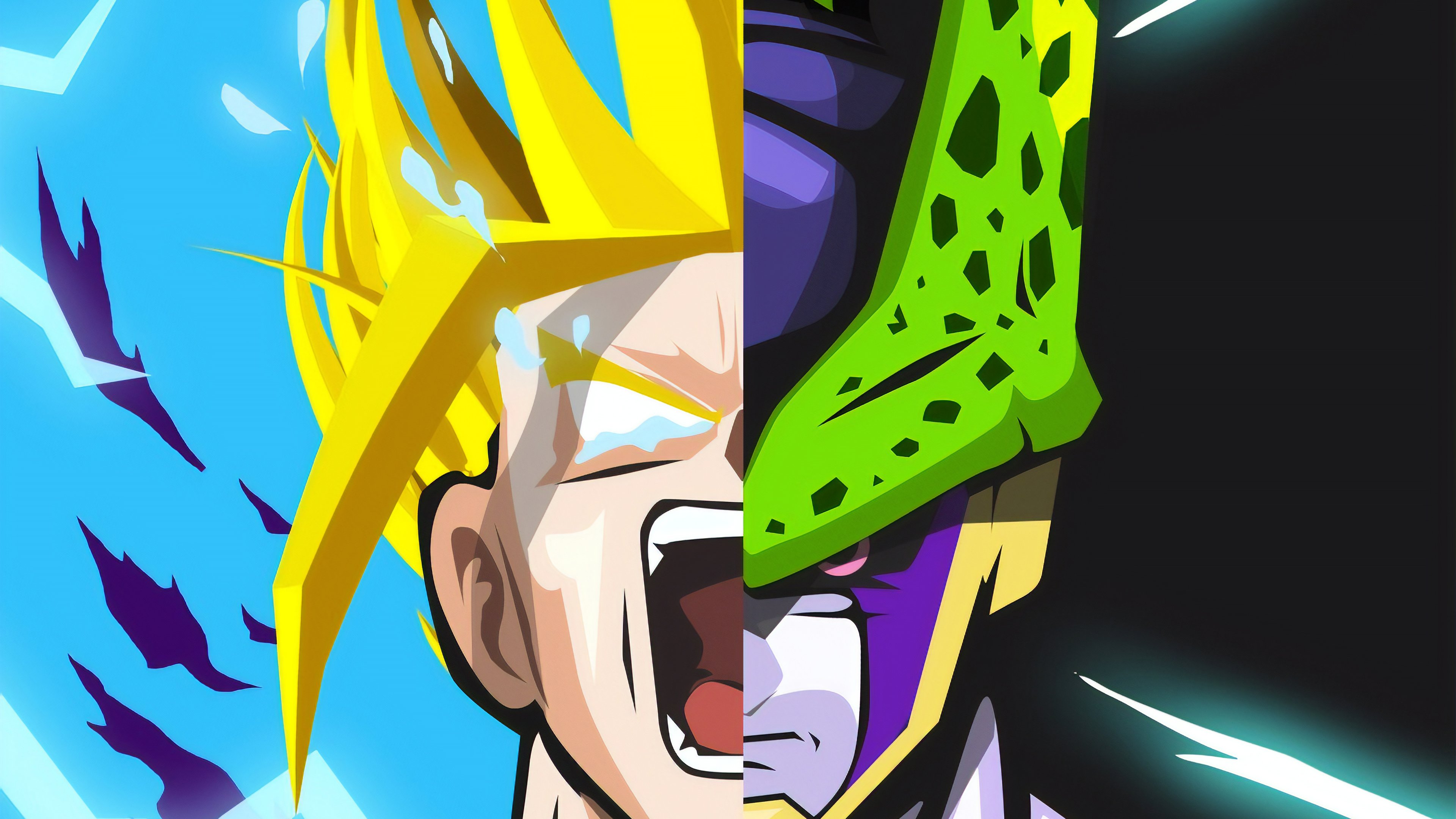 Anime Wallpaper Goku and Cell from Dragon Ball