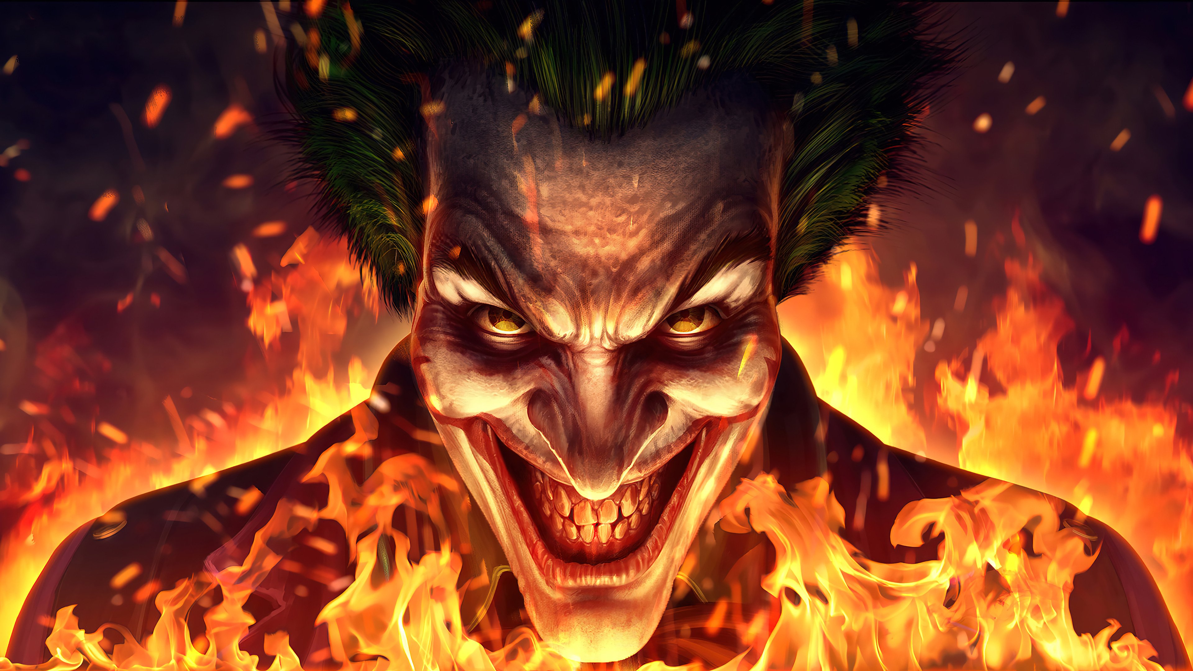 Wallpaper Joker on fire