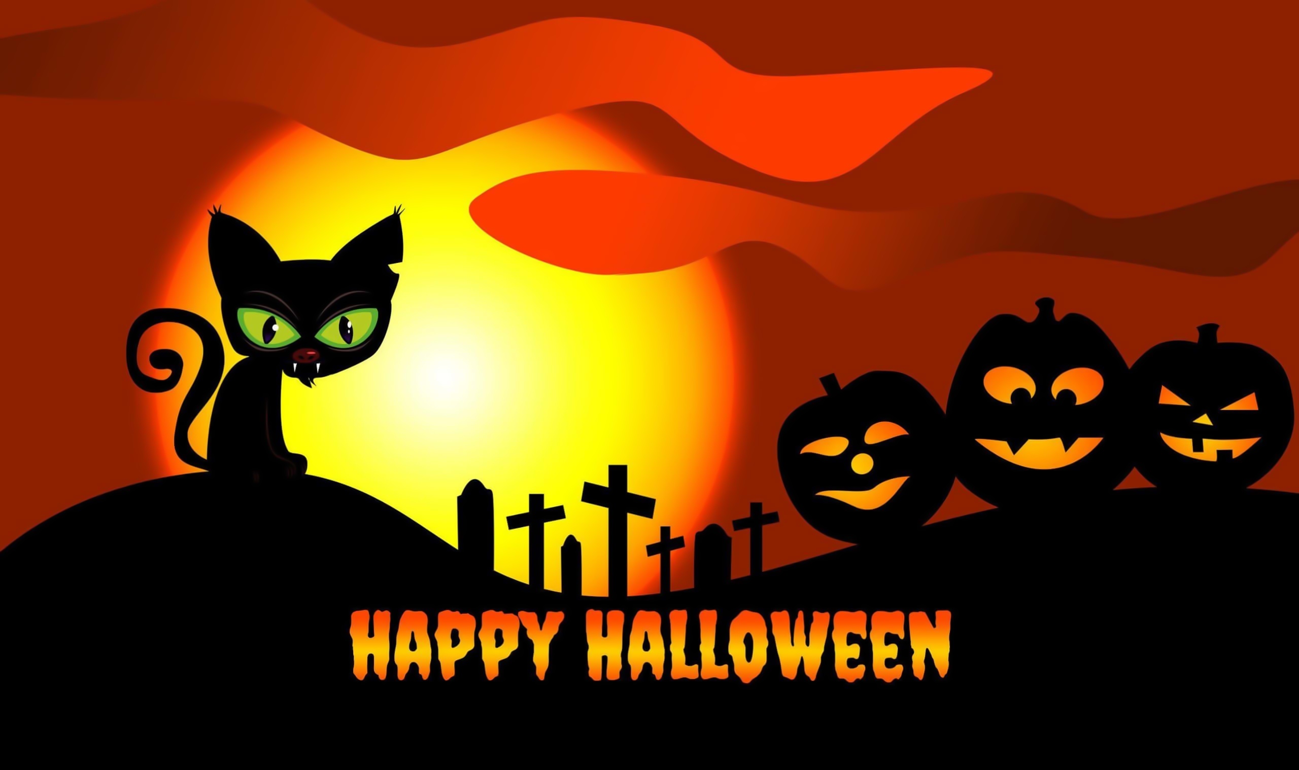Fondos de pantalla Halloween kitten in pumpkin