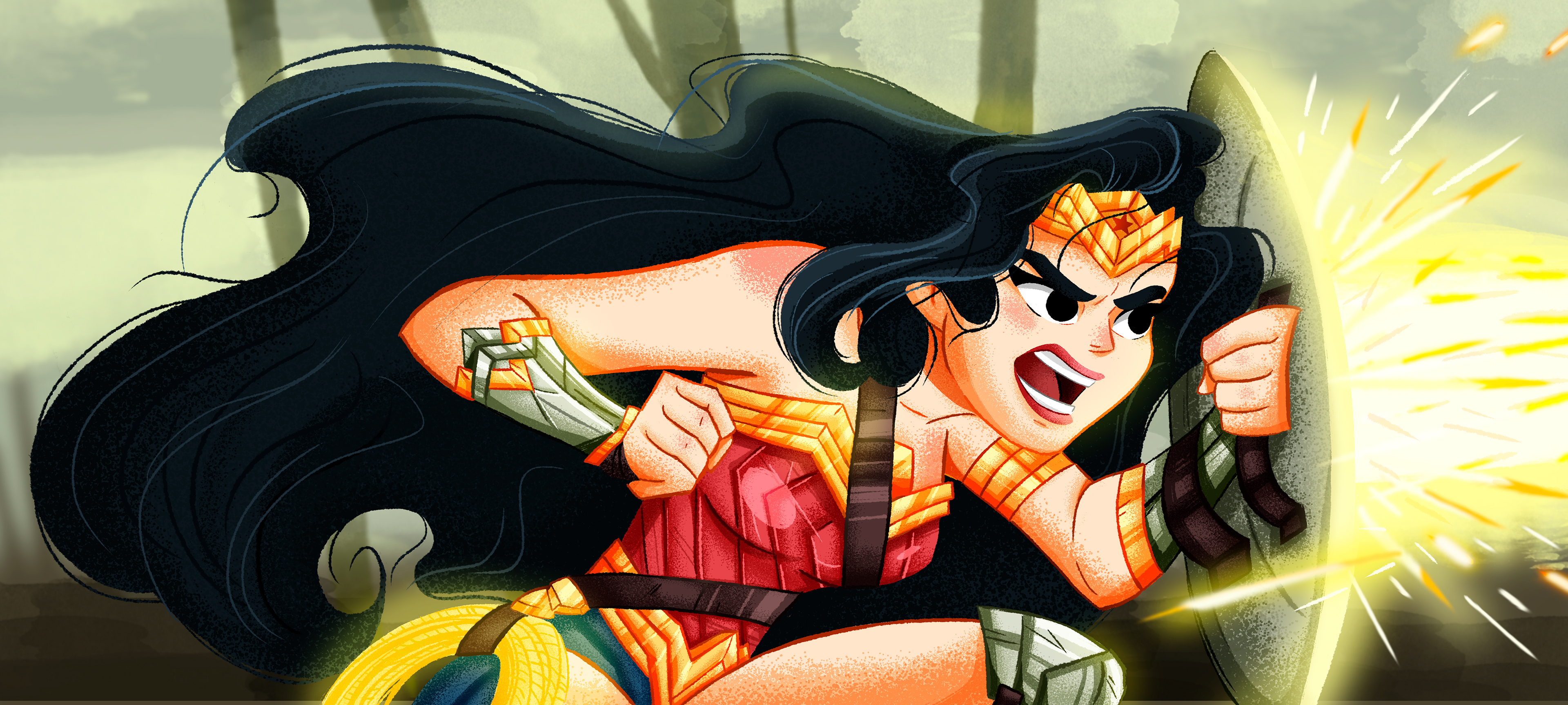 Wallpaper Wonder Woman Illustration