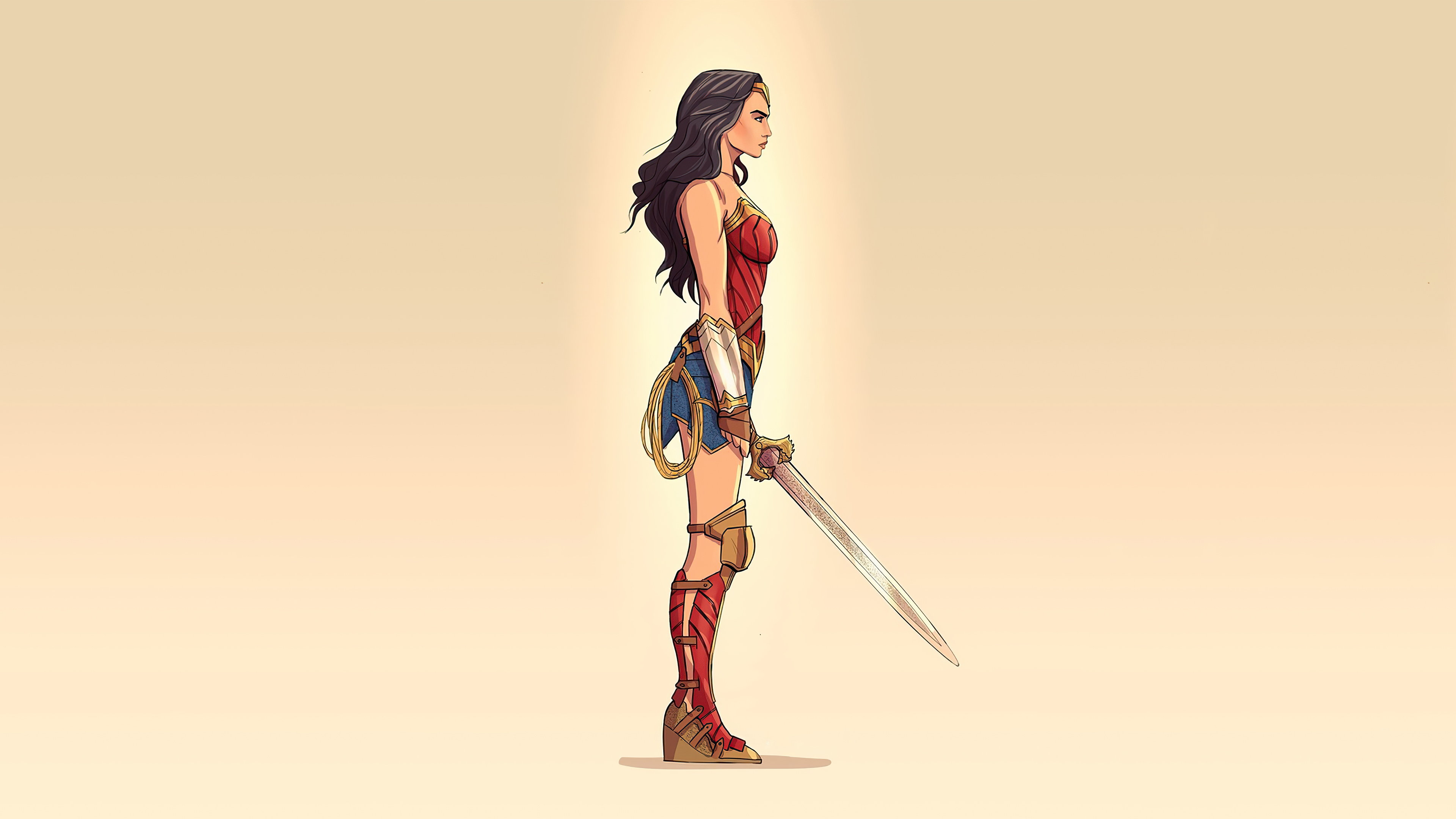 Wallpaper Minimalist Illustration of Wonder Woman