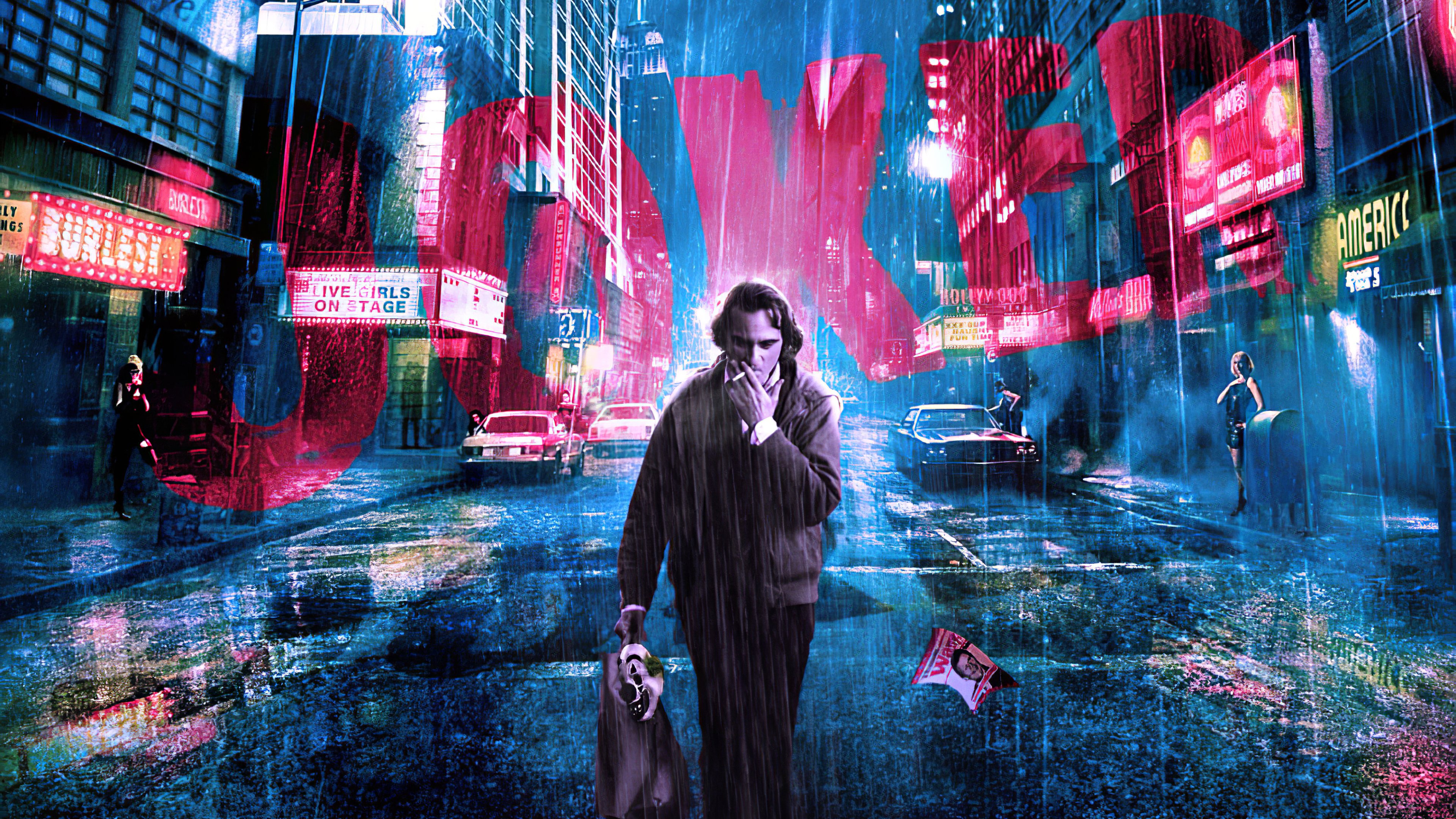 Wallpaper Joaquin Phoenix as Joker in the city