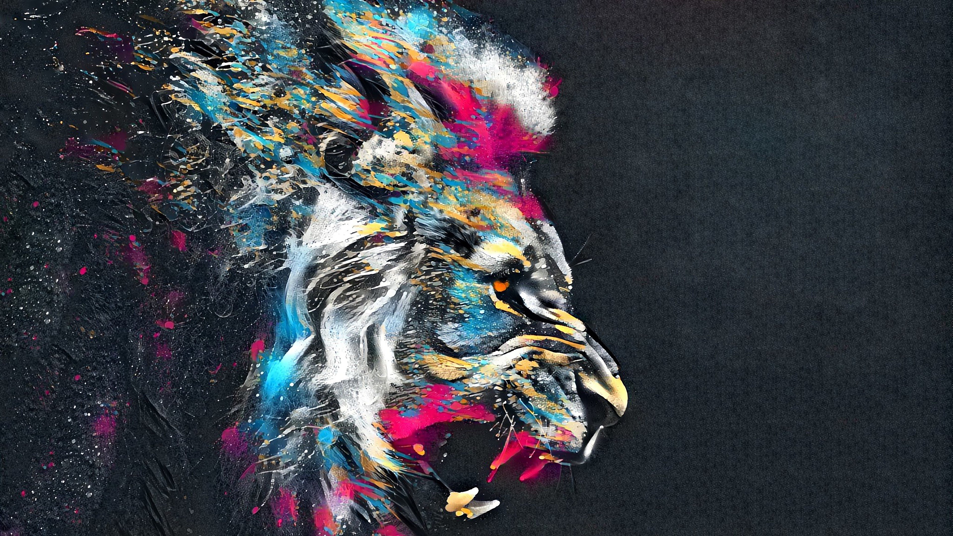 Wallpaper Lion roar Digital Art