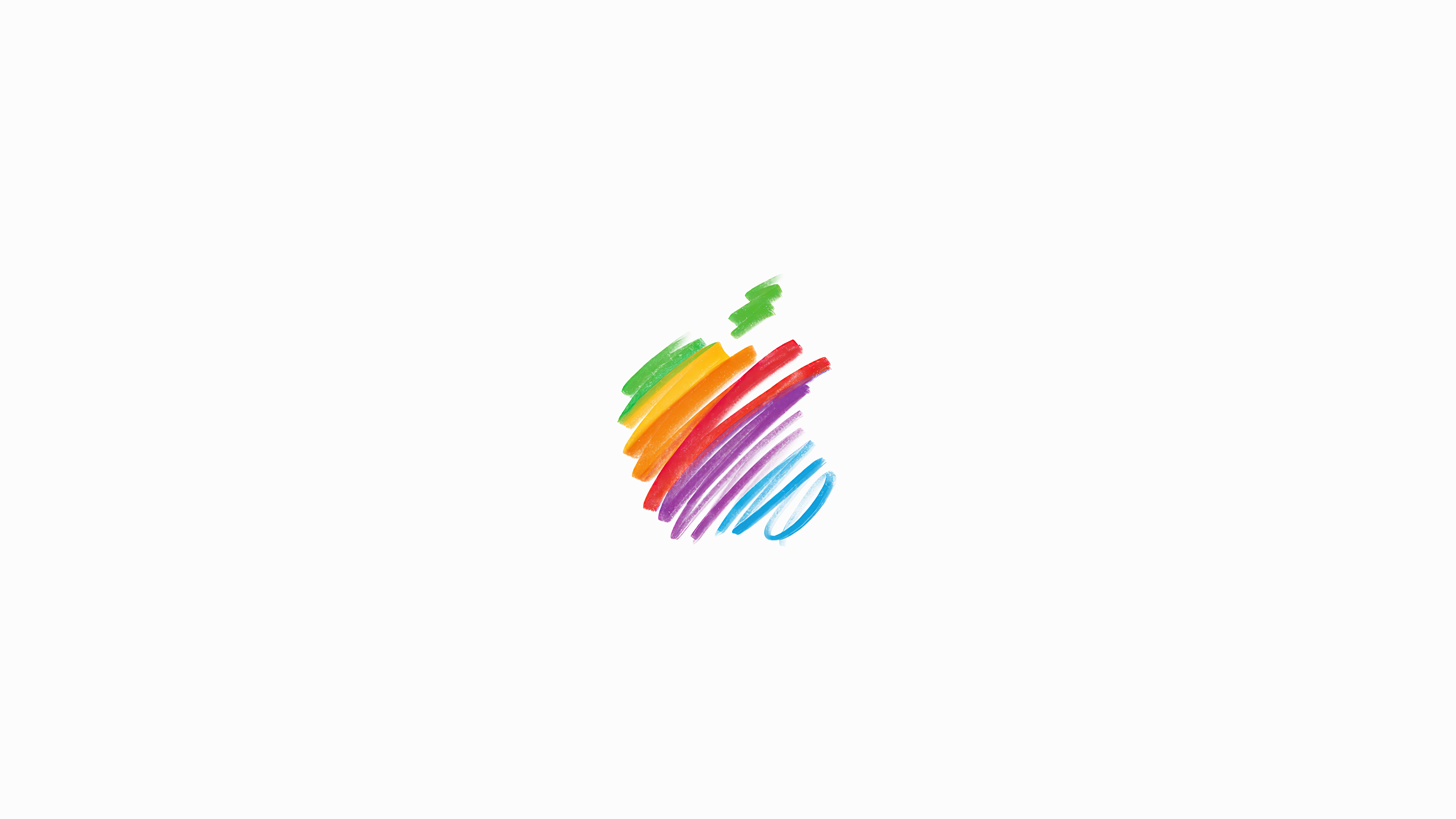 Fondos de pantalla Colorful Apple Logo in Marker Style on White Background