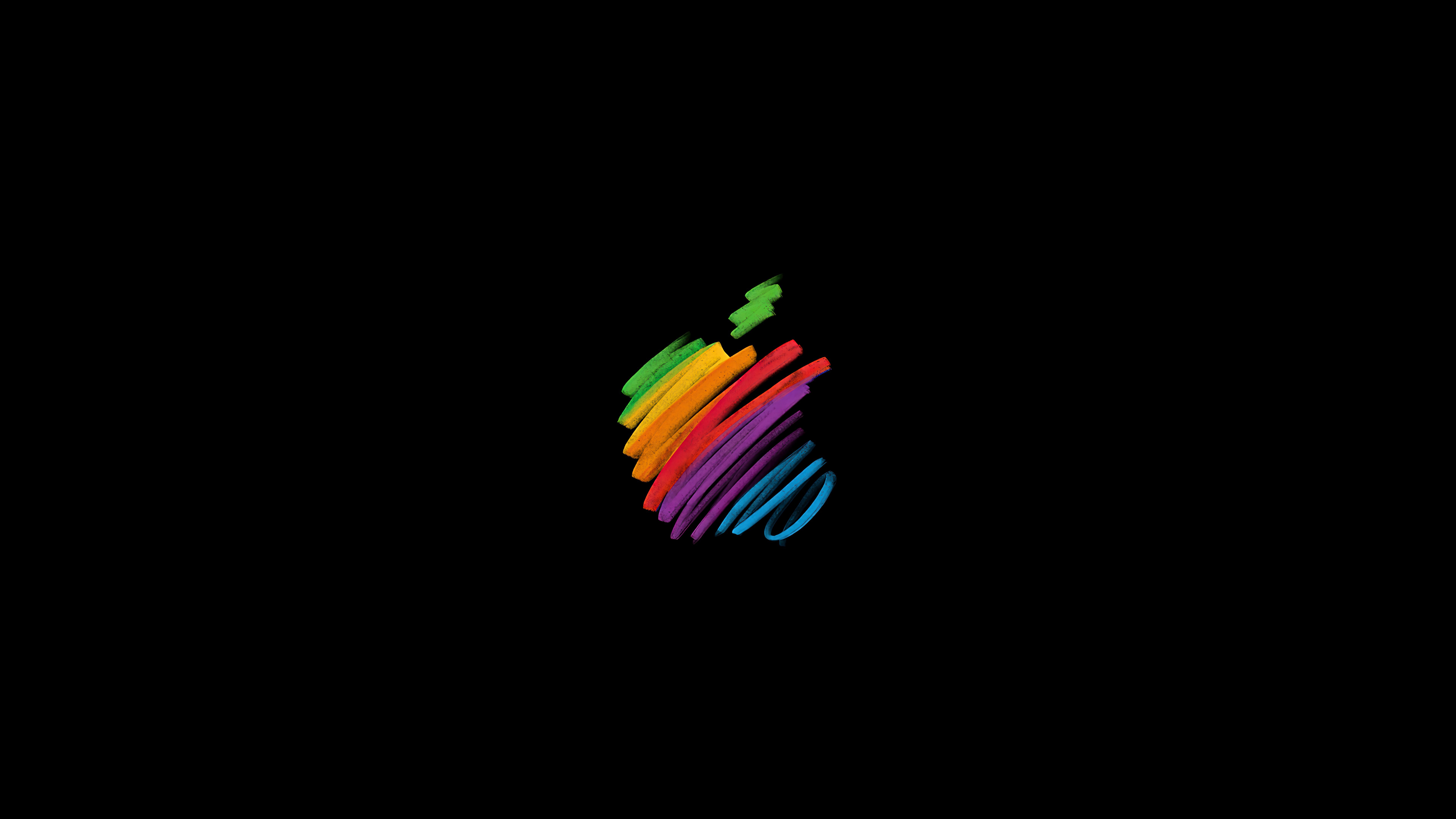 Fondos de pantalla Colorful Apple Logo in Marker Style on Black Background