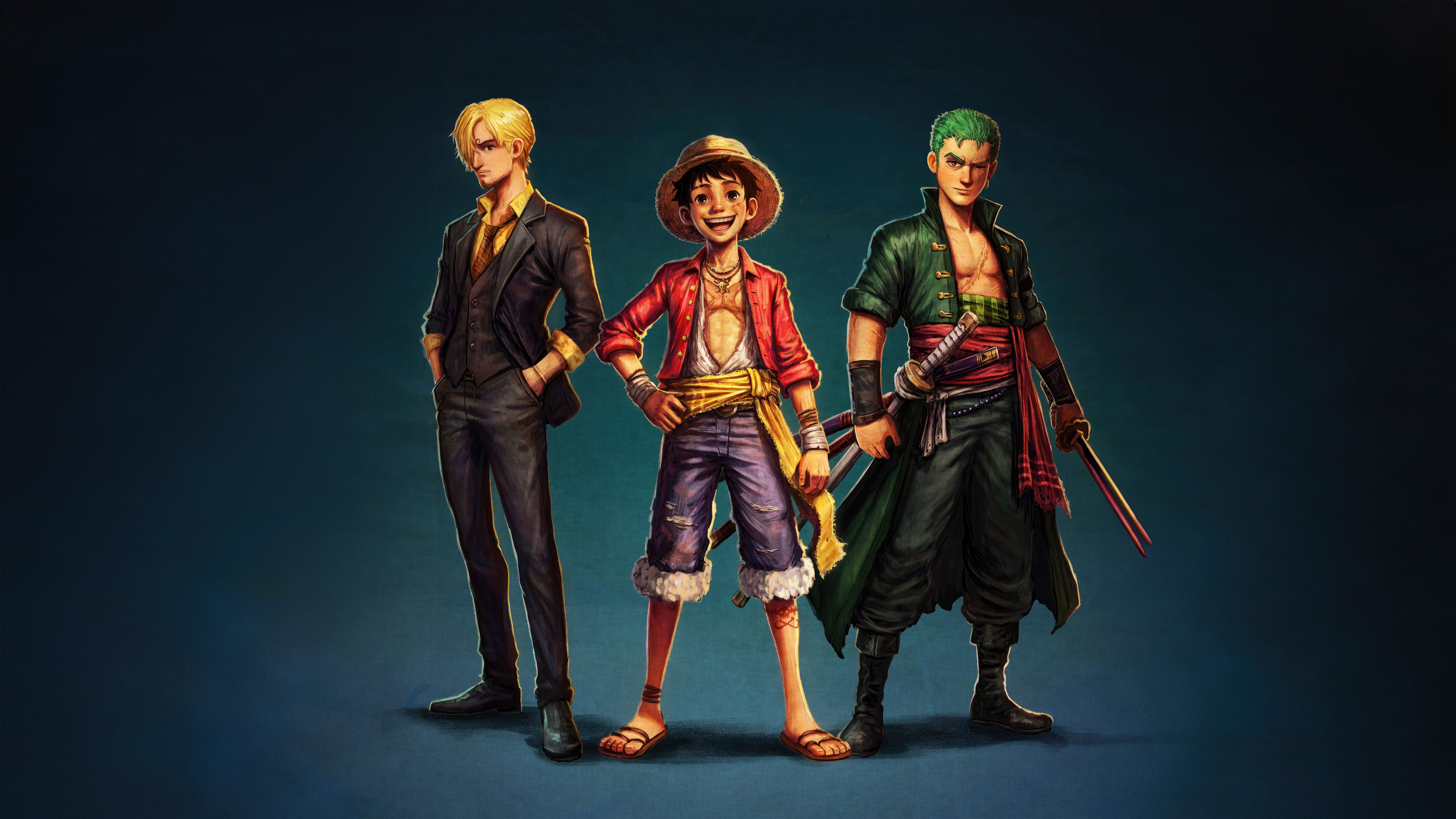 Fondos de pantalla Luffy, Sanji y Zoro de One Piece