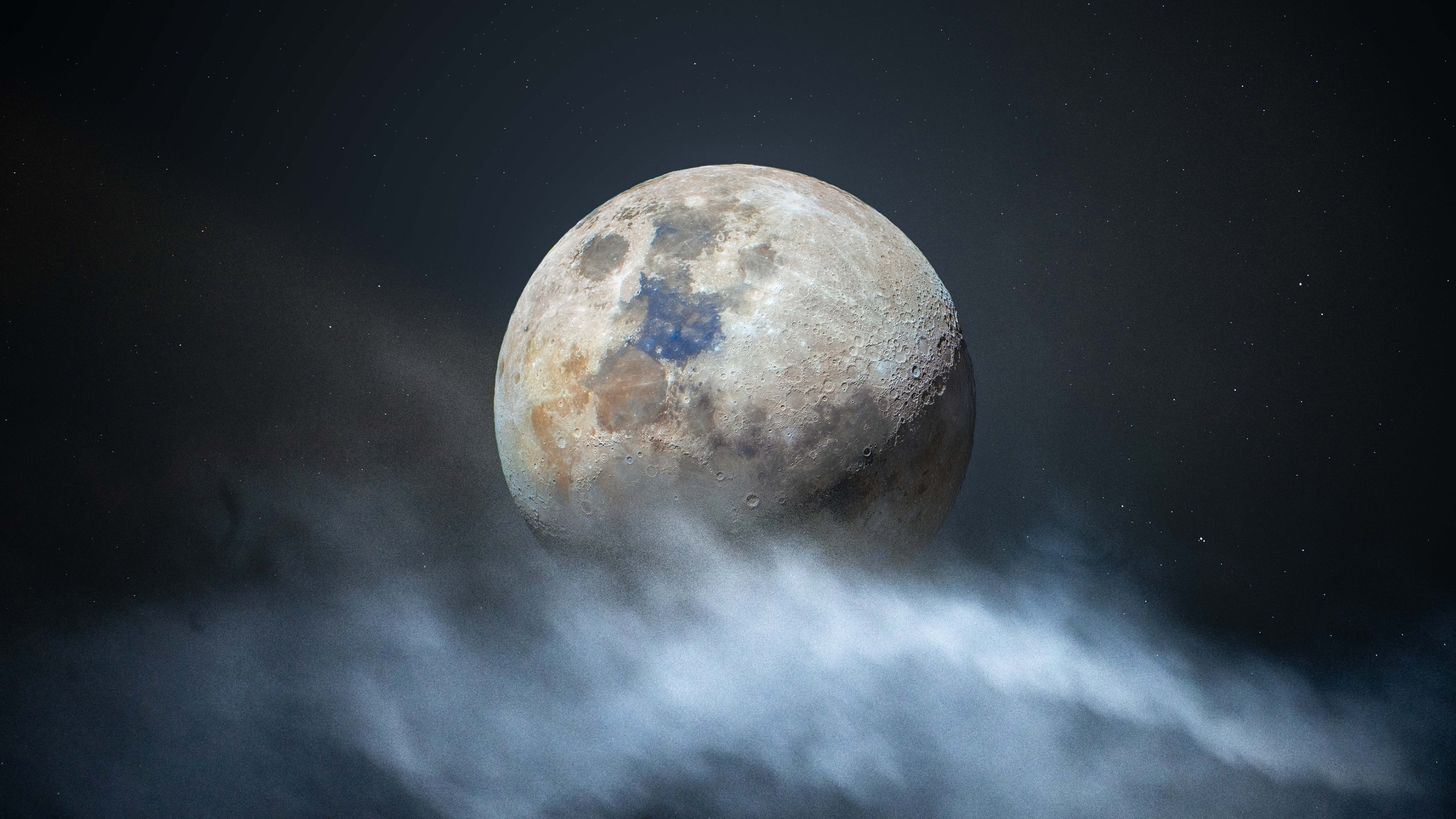 Fondos de pantalla Luna en las nubes