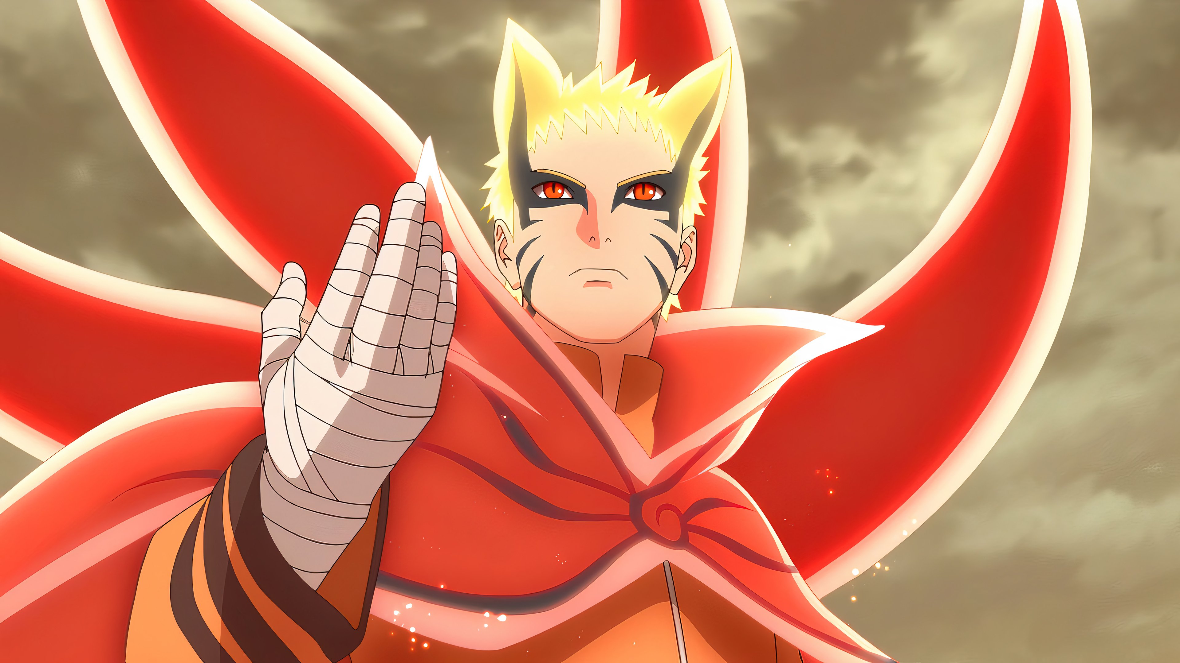 Naruto Uzumaki hand up Baryon Mode Anime Wallpaper 4k Ultra HD ID:8737