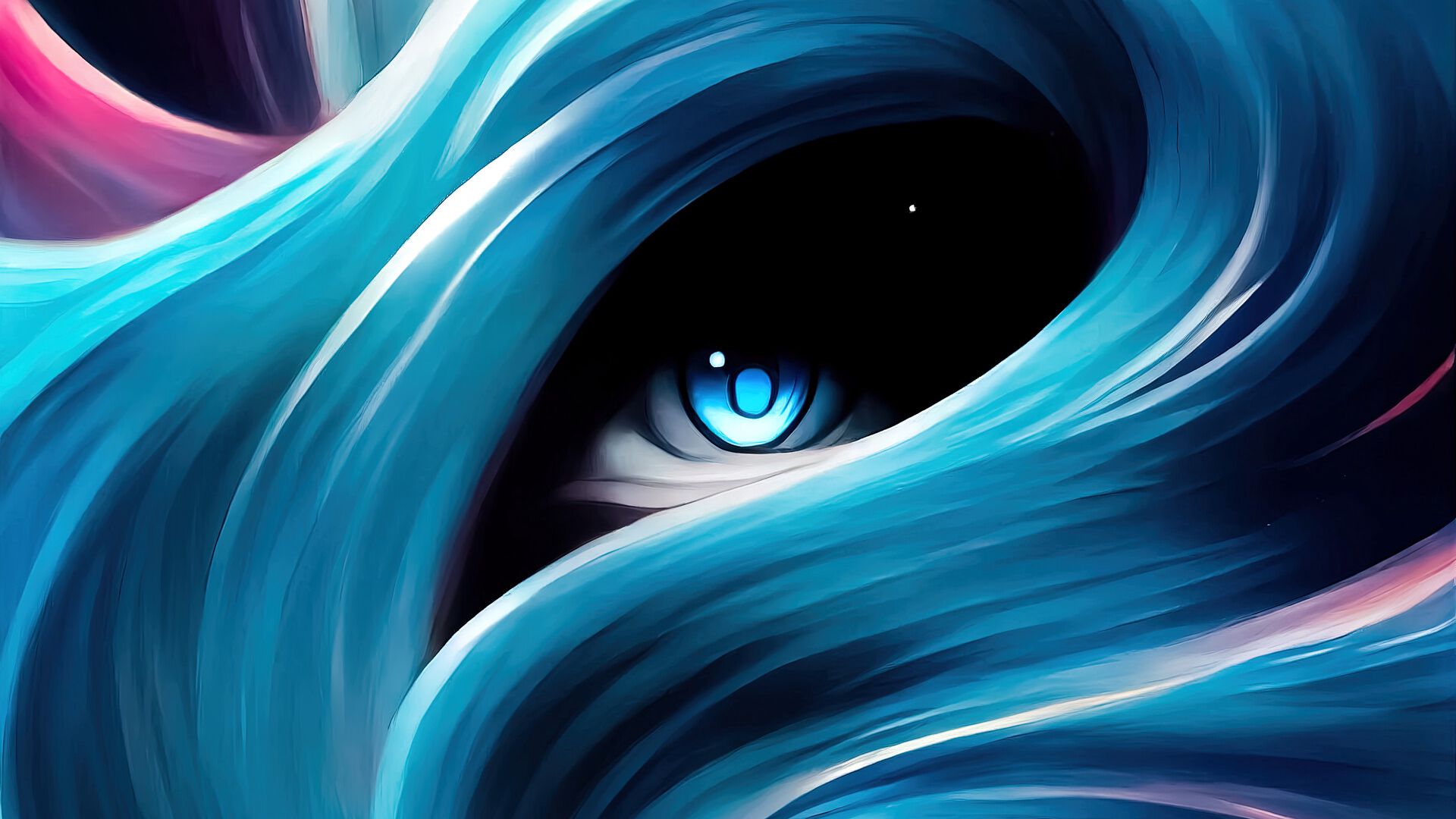 Wallpaper Eye in swirl Digital Art